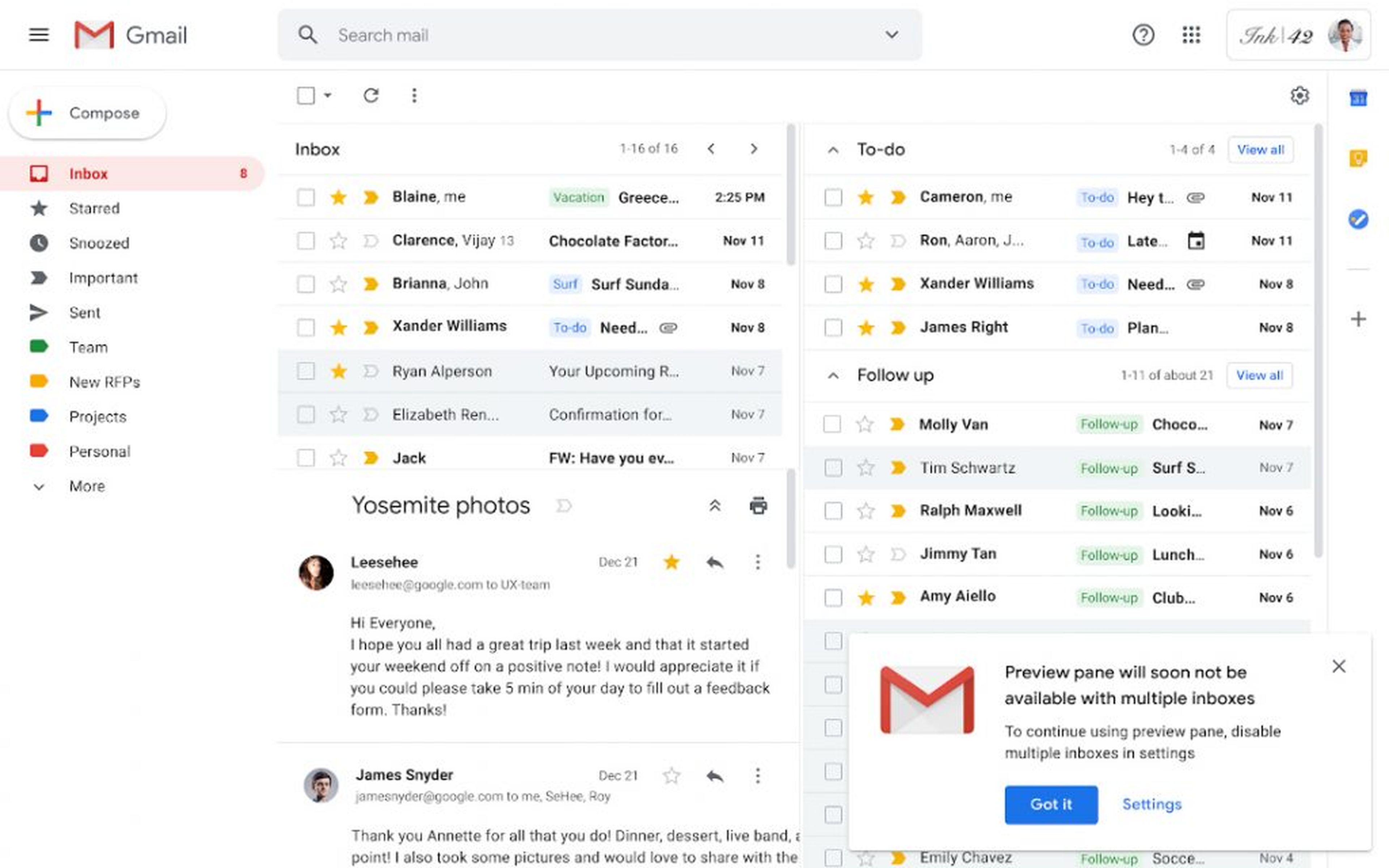 Gmail multiples bandejas