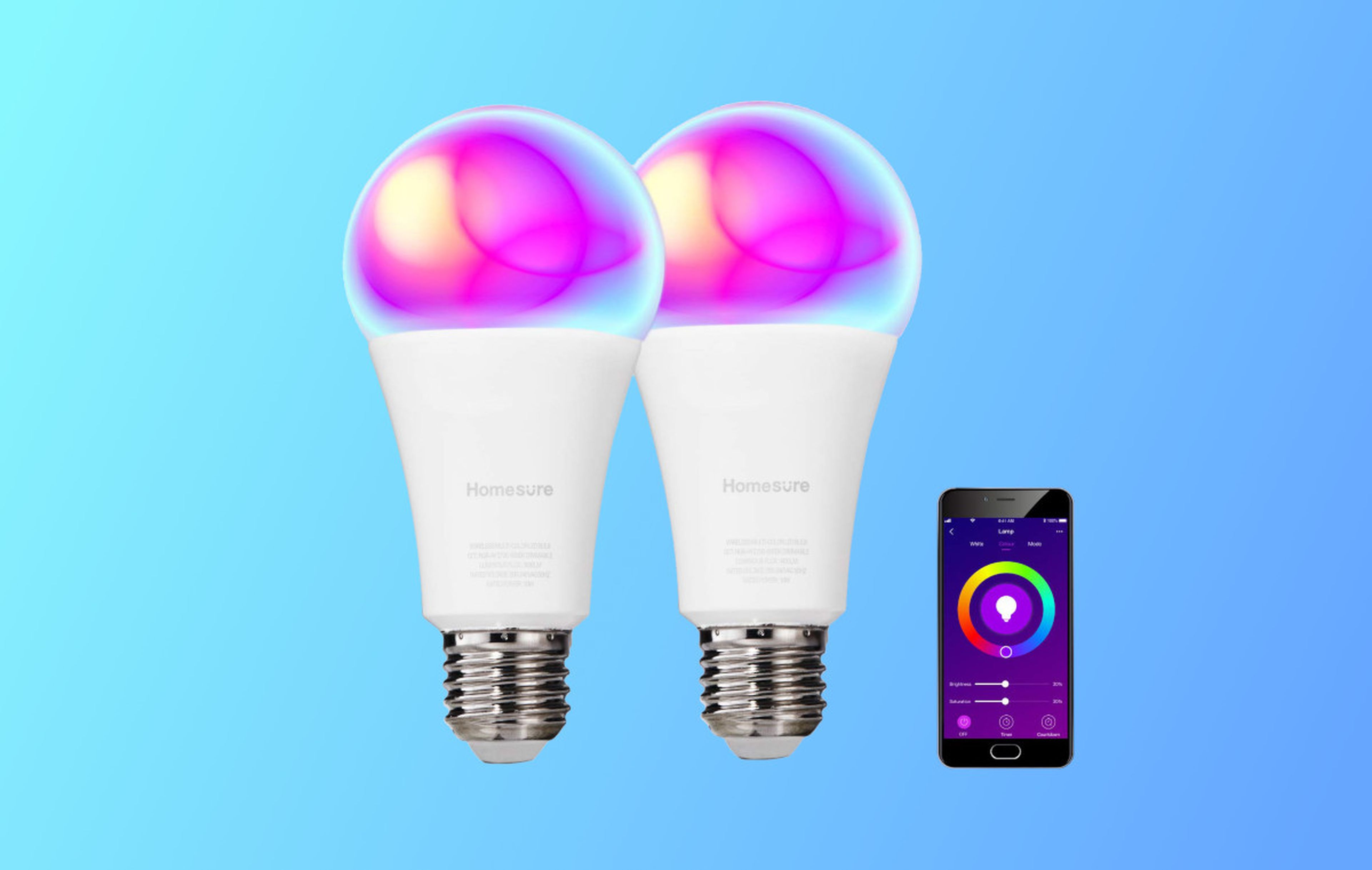 Pack de dos bombillas inteligentes RGB de Bedsure