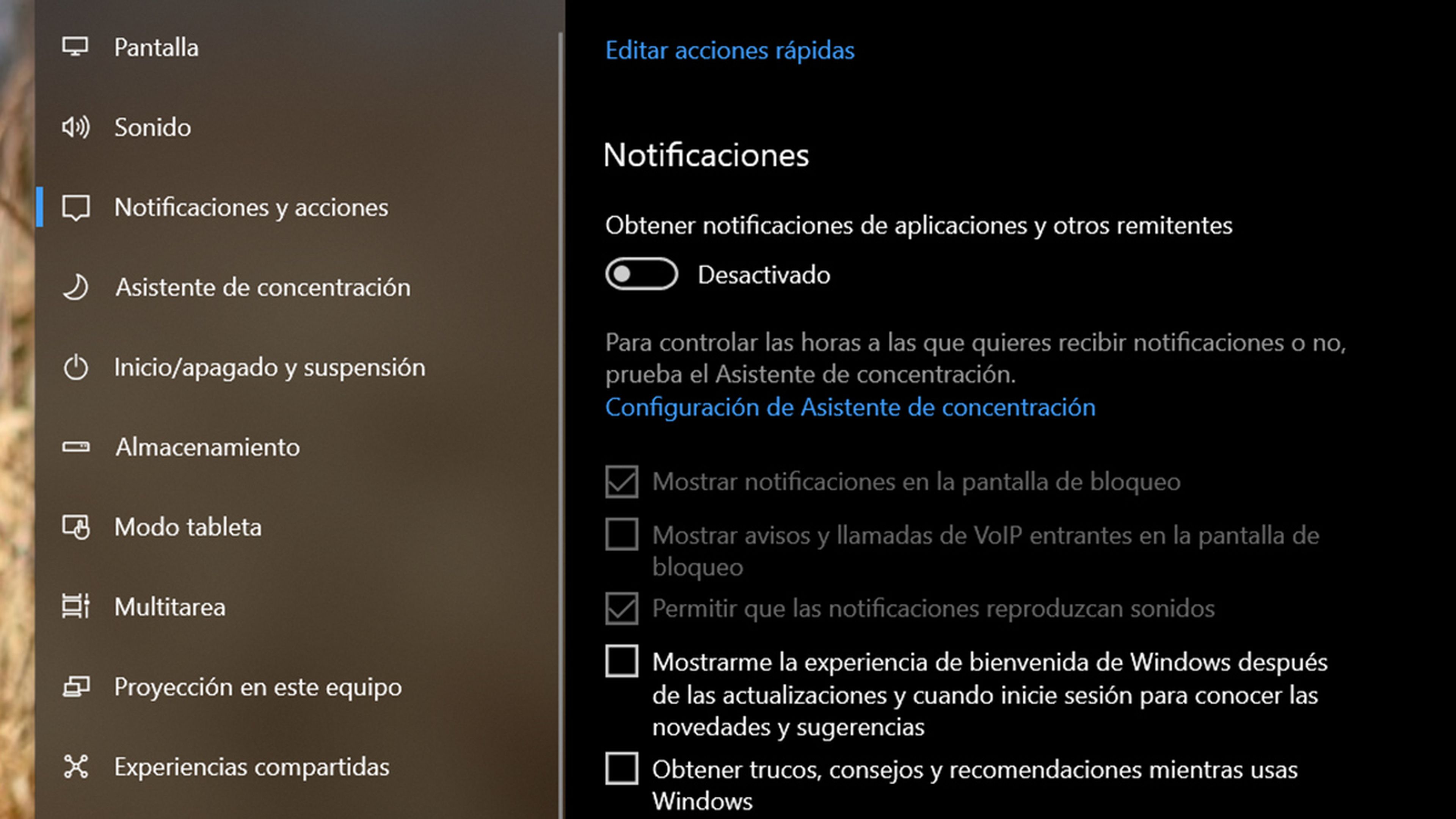 Cómo desactivar las notificaciones de Windows 10