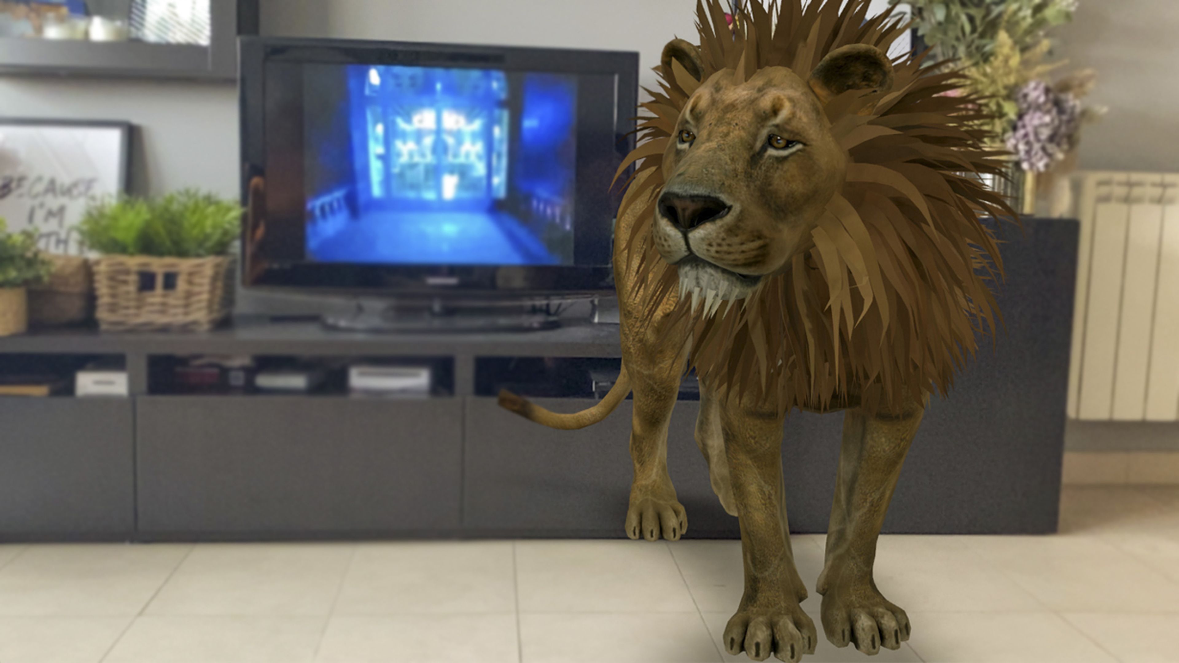 León en casa a través de Animales 3D de Google