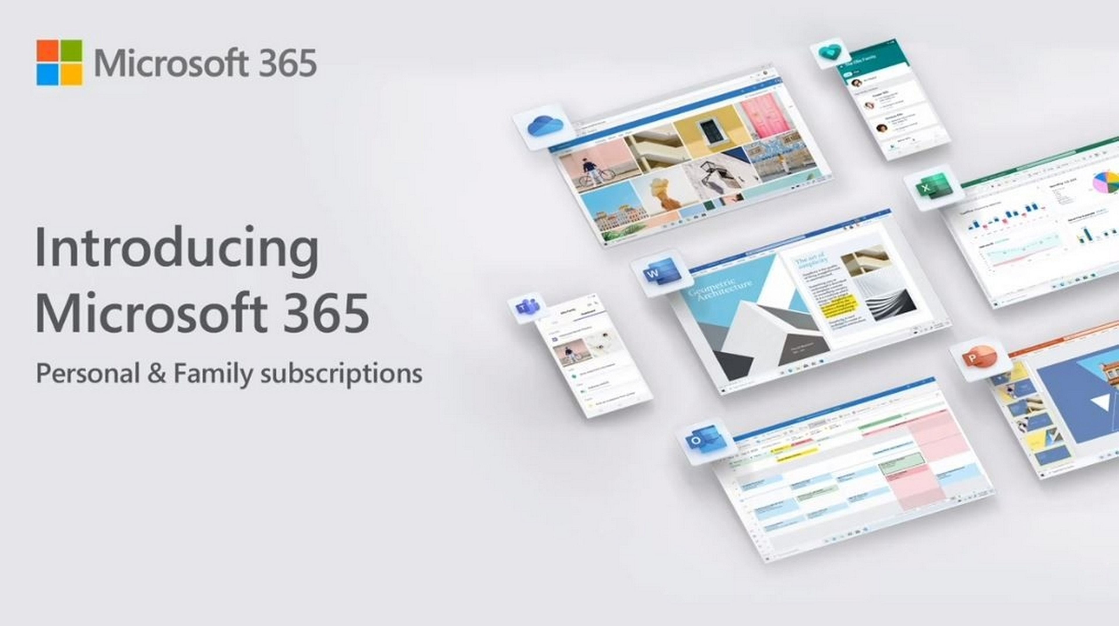 Office 365 desaparece, Microsoft 365 para consumidores y familias incluye Teams y el nuevo Microsoft Editor