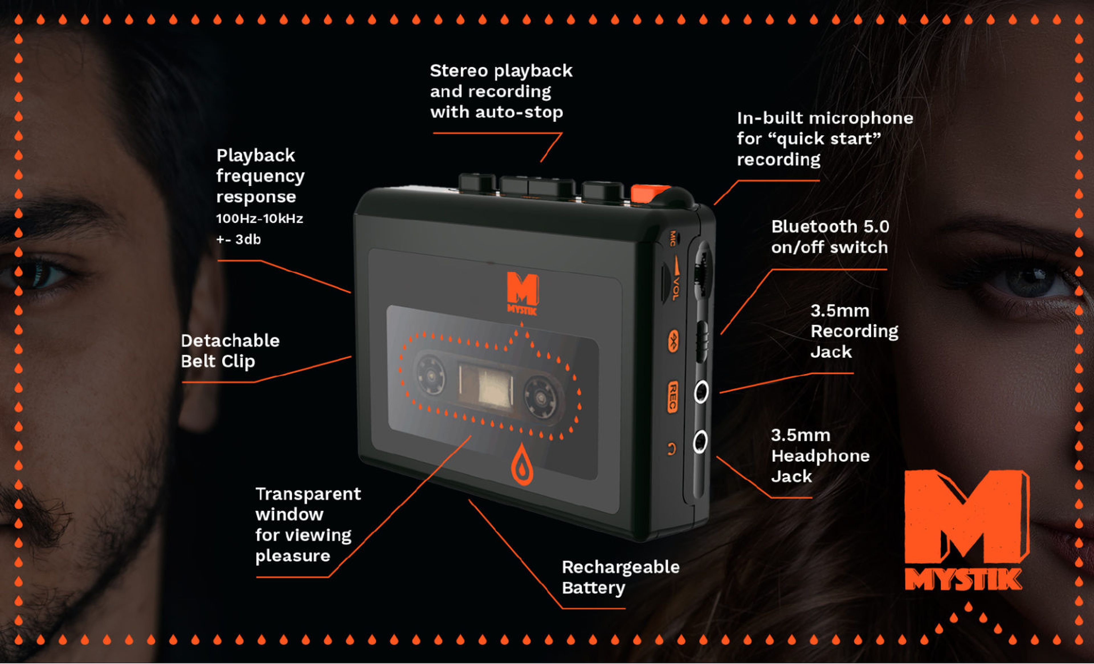 Reproductor de Cassette Bluetooth, Reproductor de Cinta de