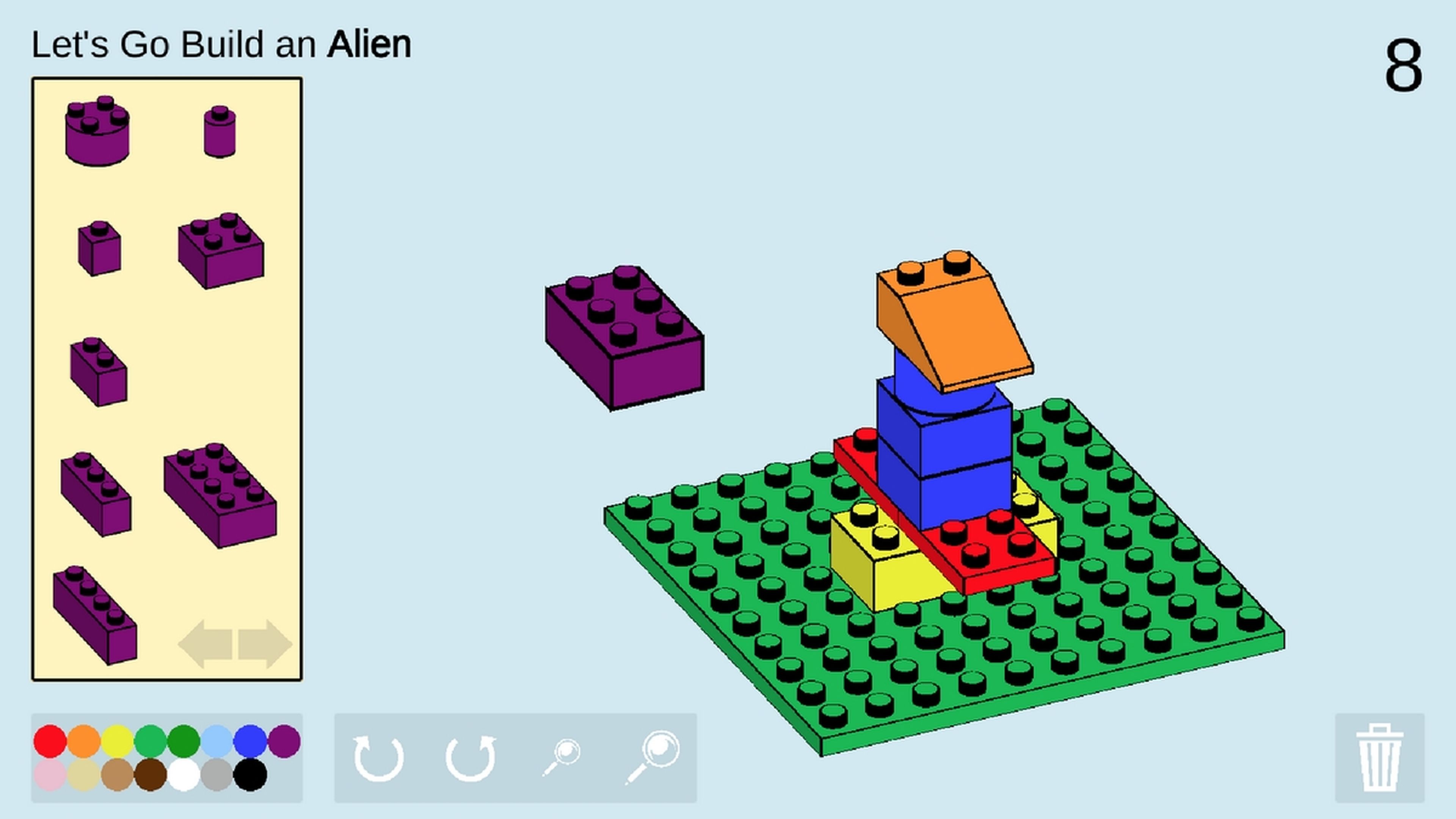 Construye una figura solo con 20 piezas de Lego y otros juegos con un reto diario