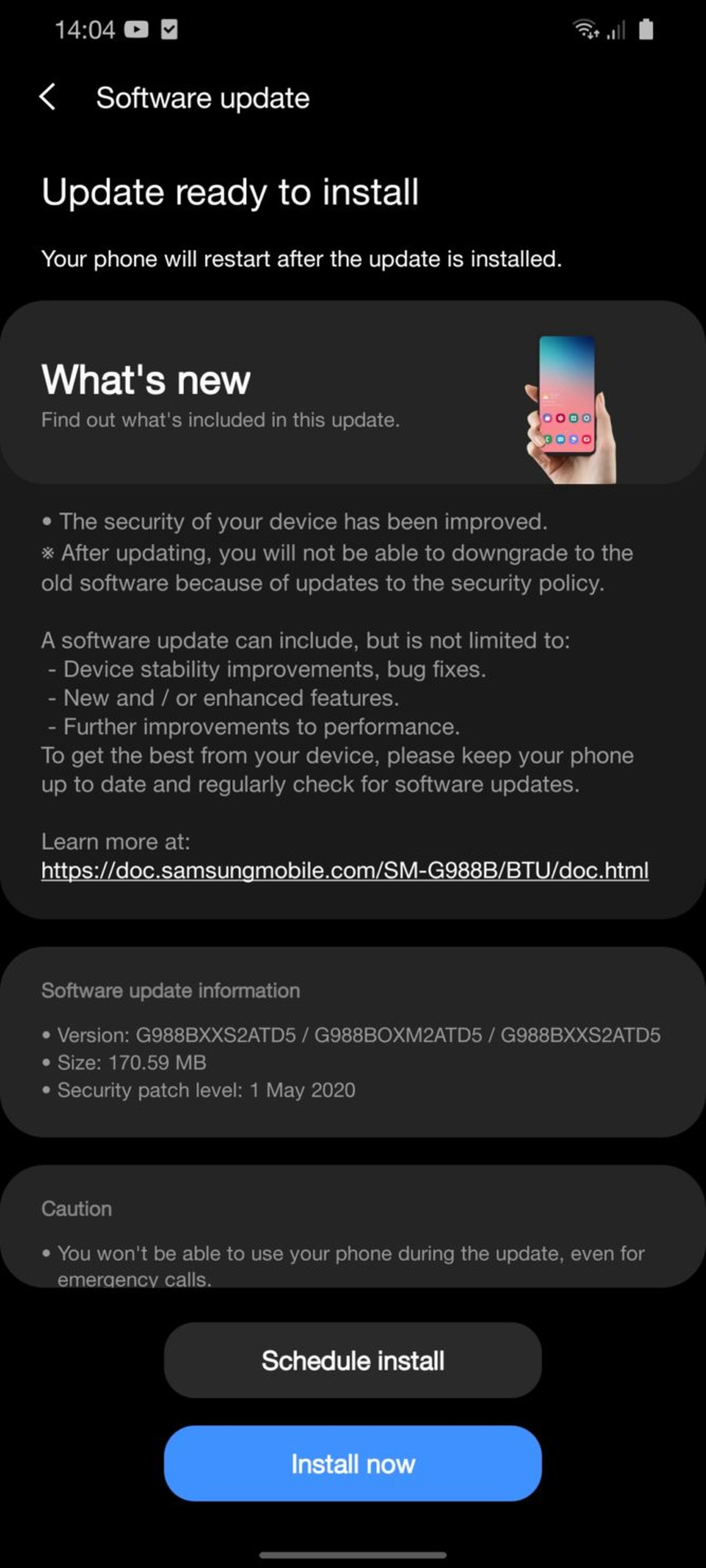 Actualización mayo teléfonos Samsung