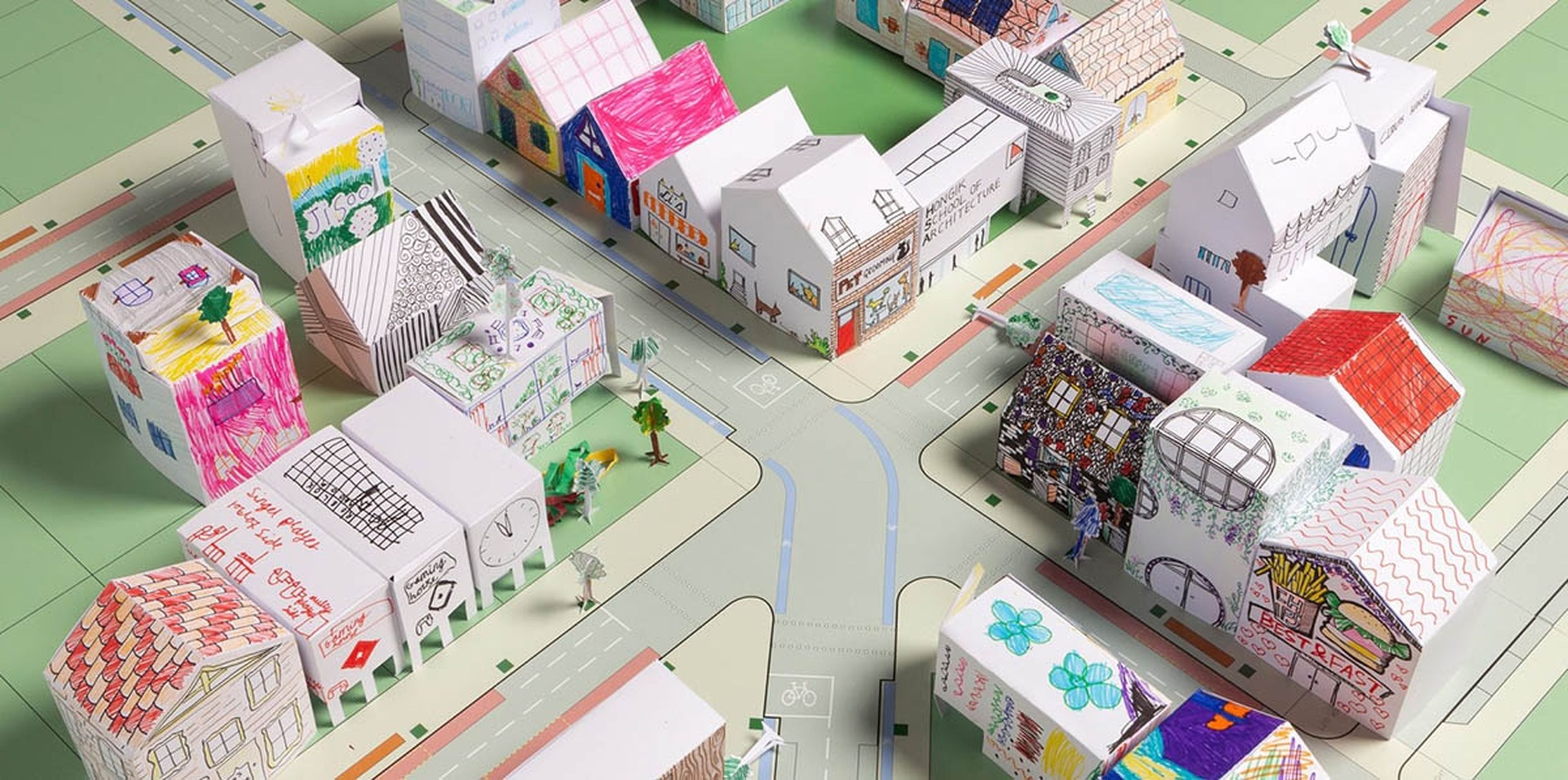 Una firma de arquitectos ofrece recortables para que los niños construyan su propia ciudad de papel