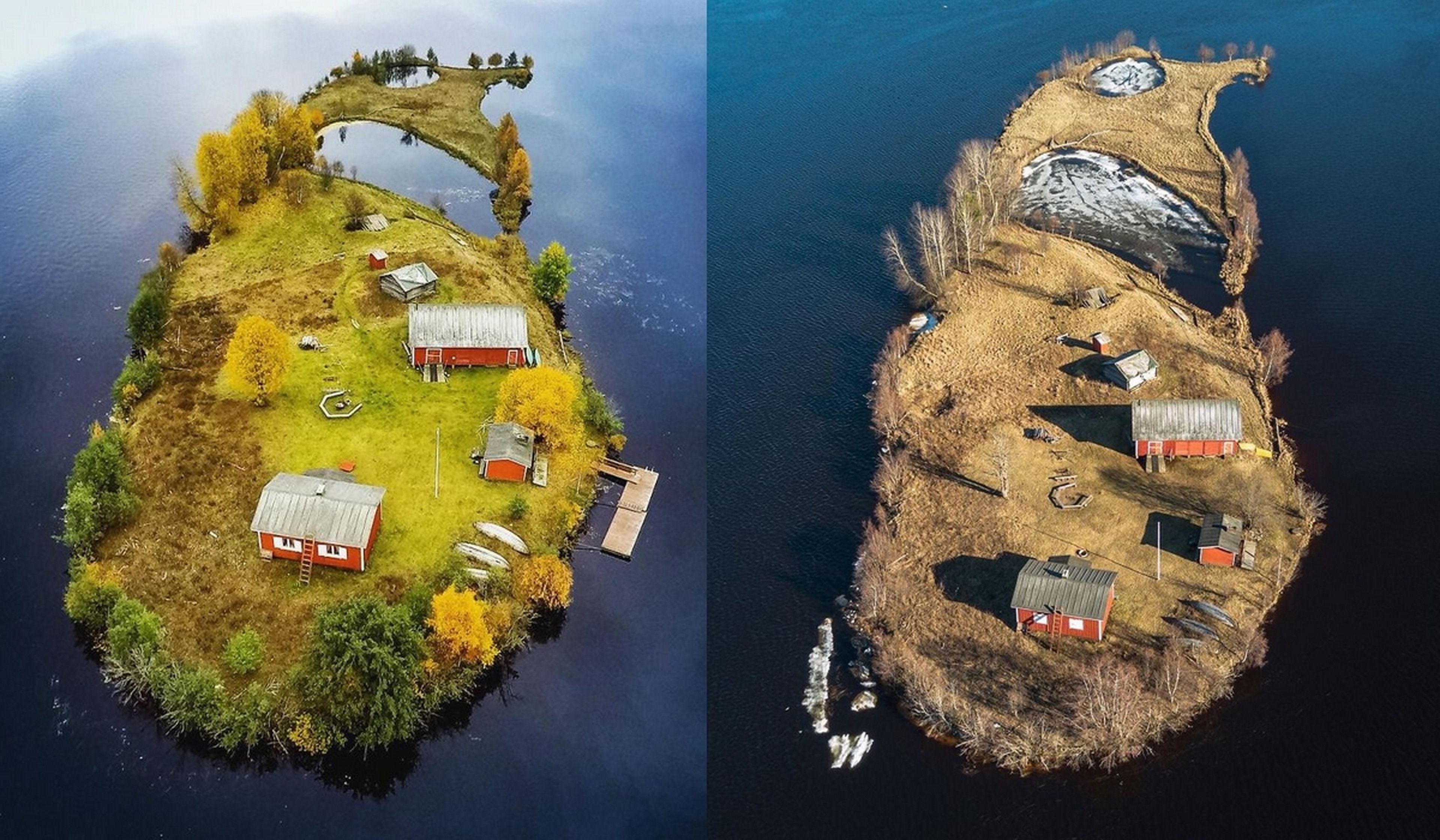 Esta idílica mini isla de Finlandia se transforma por completo en cada estación