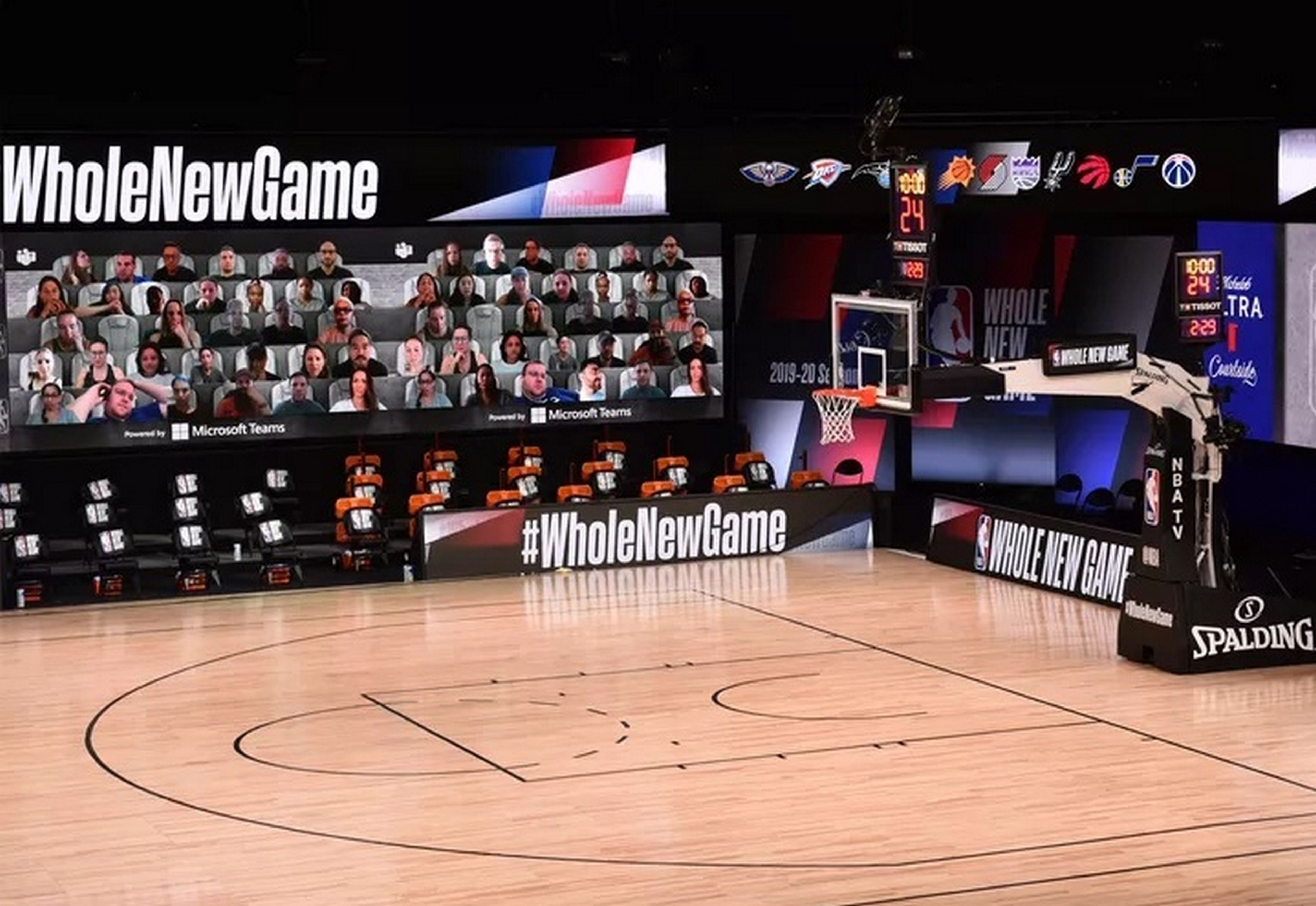 La NBA pondrá espectadores en directo en los partidos a través de pantallas con Microsoft Teams