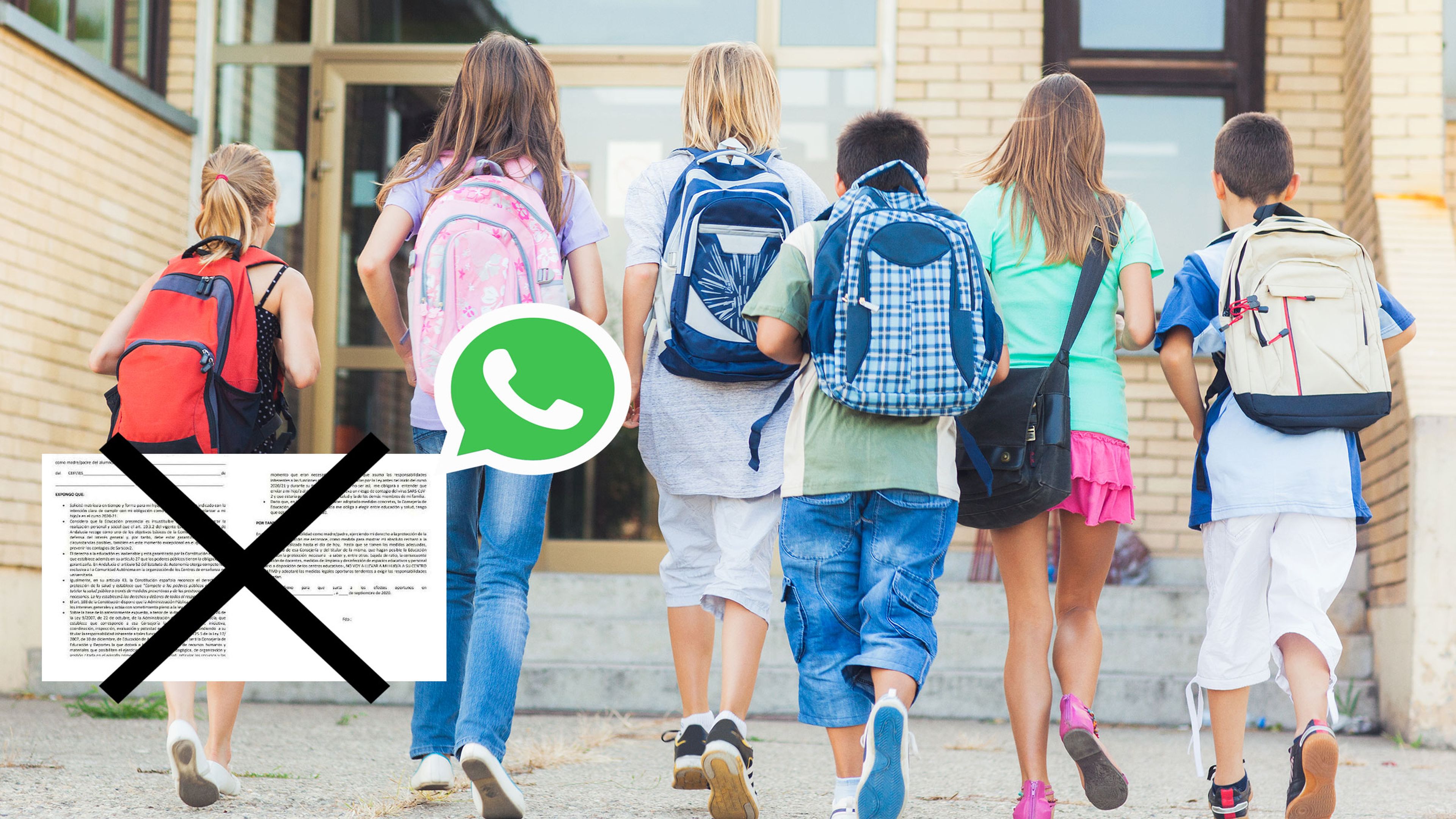 Falso justificante colegio Whatsapp