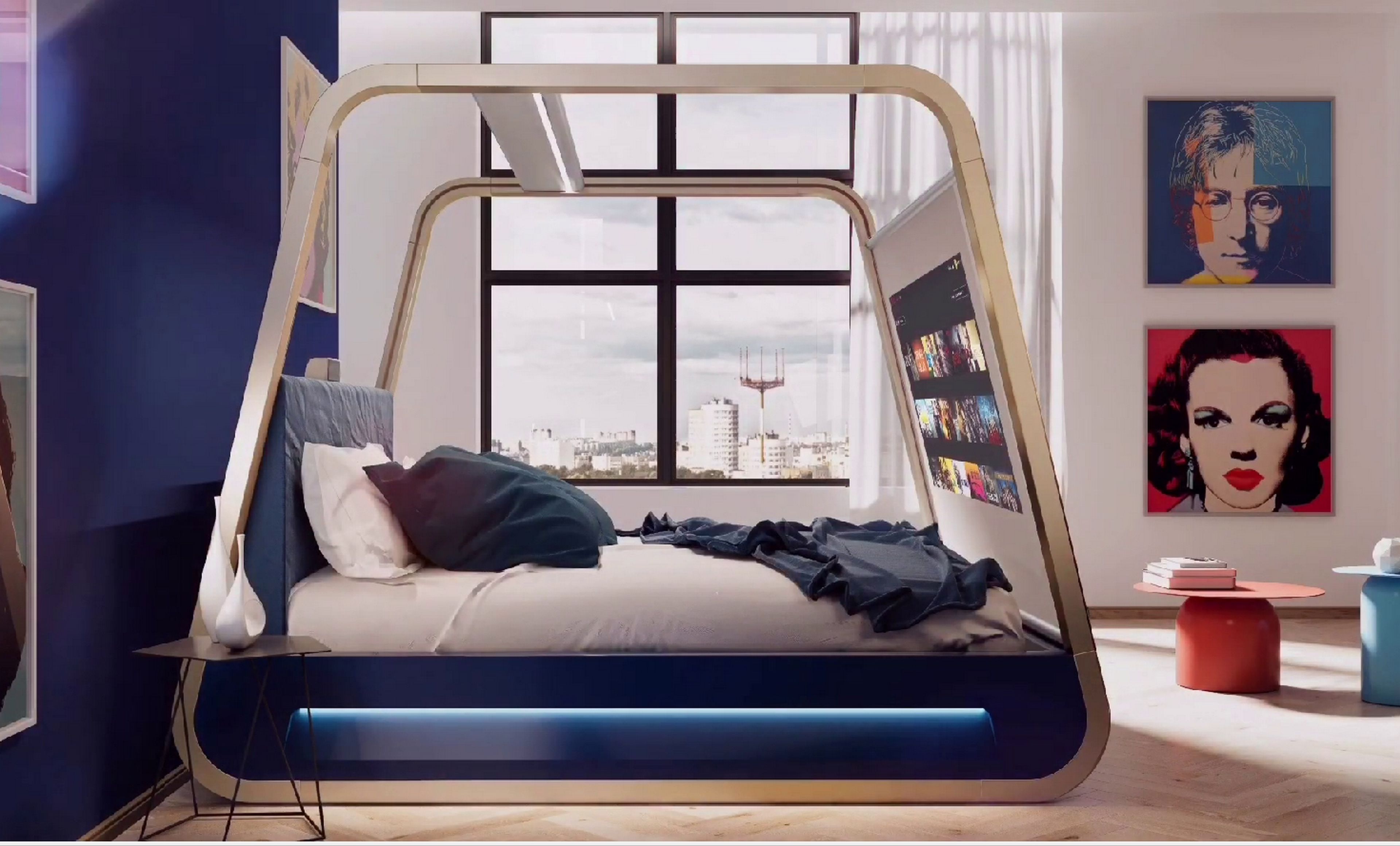HiCan, la cama que se transforma en sala de cine con proyector incorporado