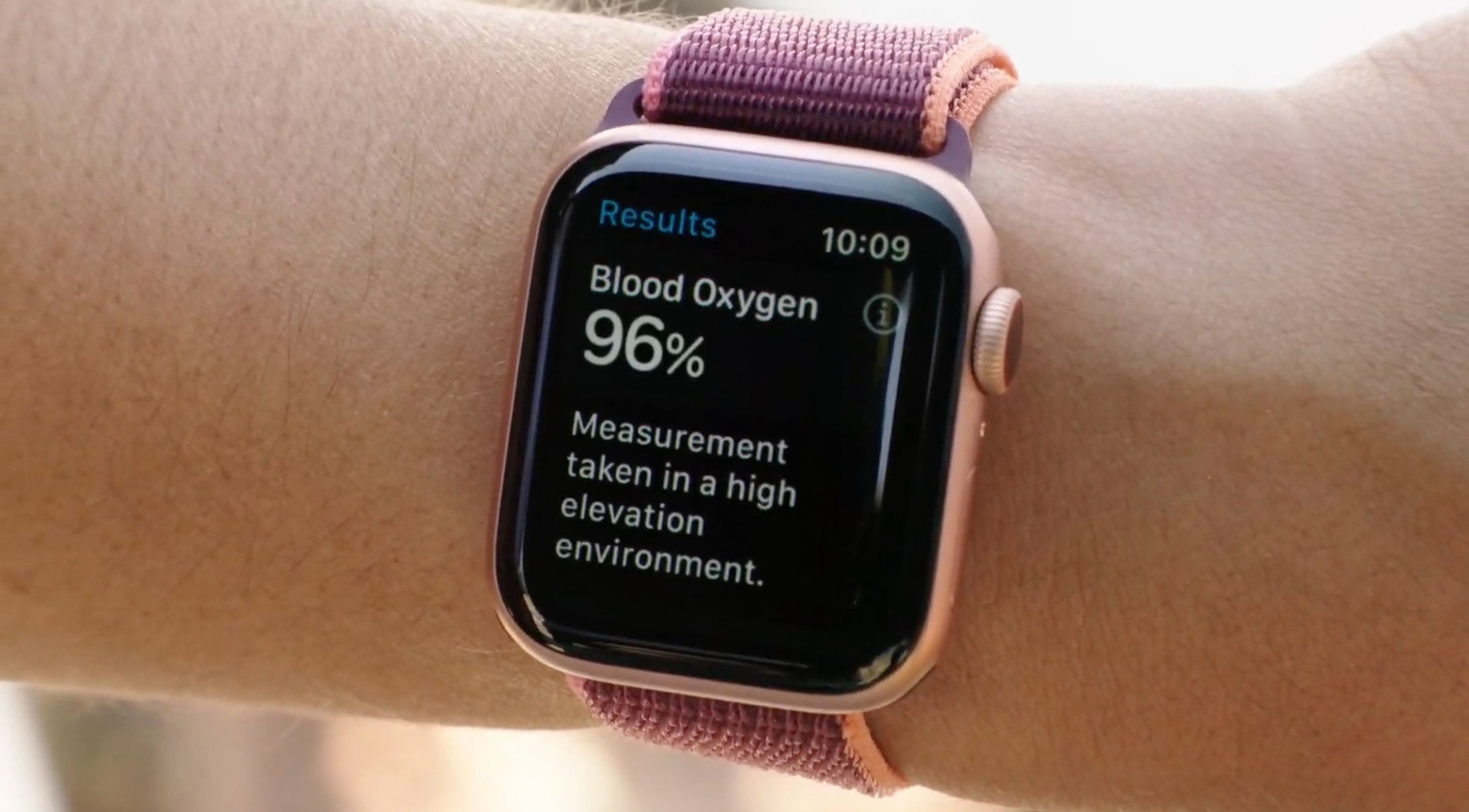 Niveles de oxígeno Apple Watch