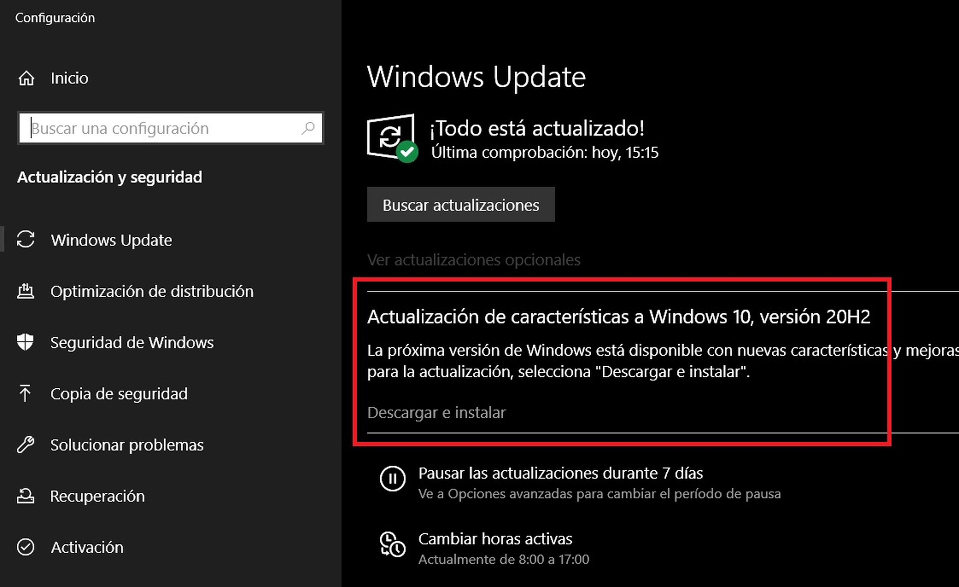 Actualización de octubre de Windows 10