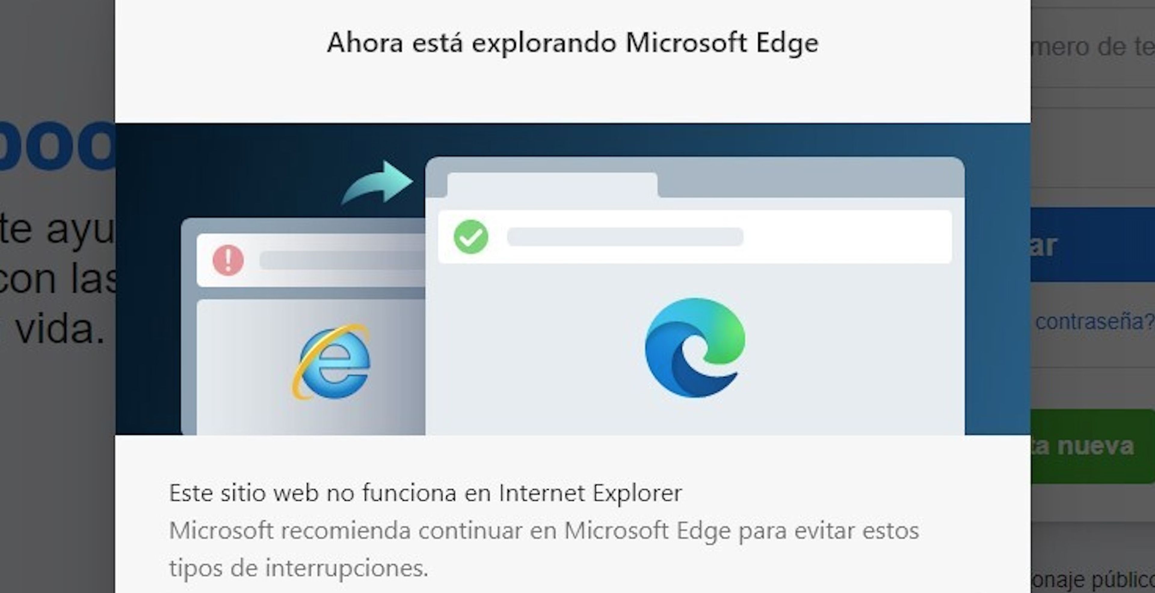 Internet Explorer abre webs en Edge