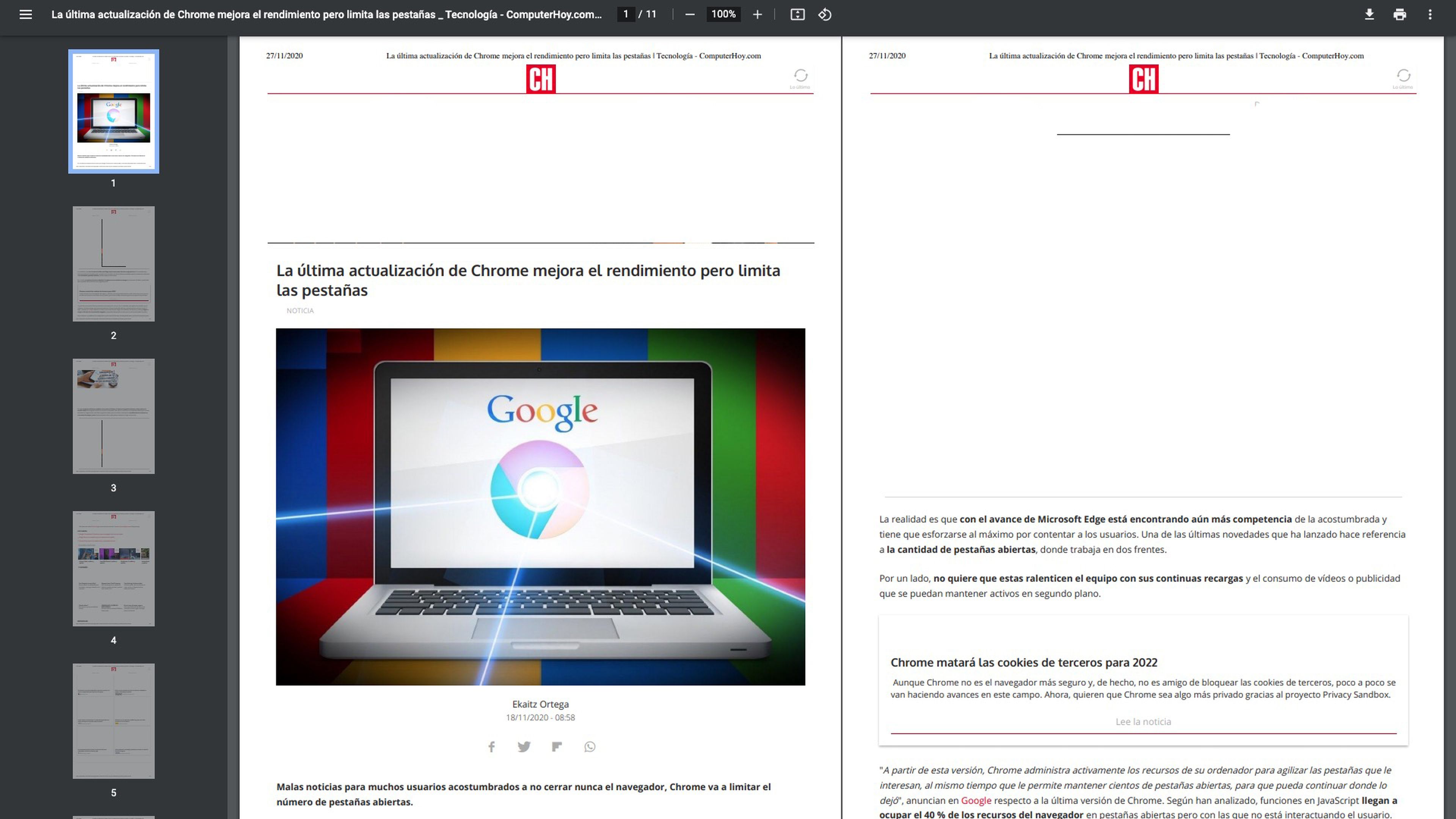 Lector de PDF de Chrome