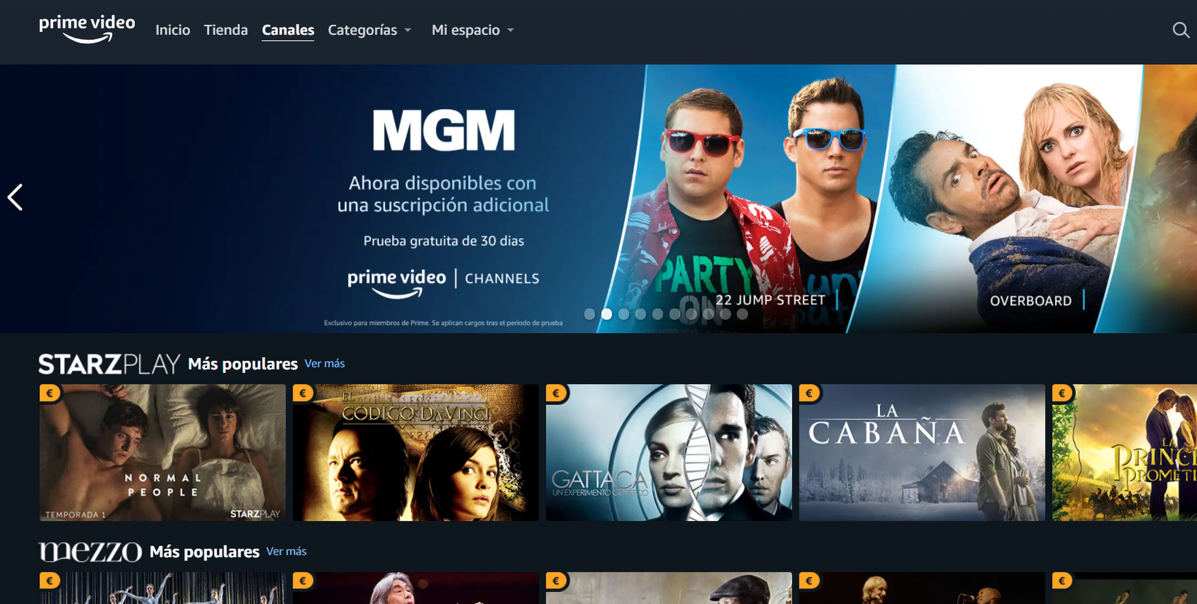 Prime Video Canales