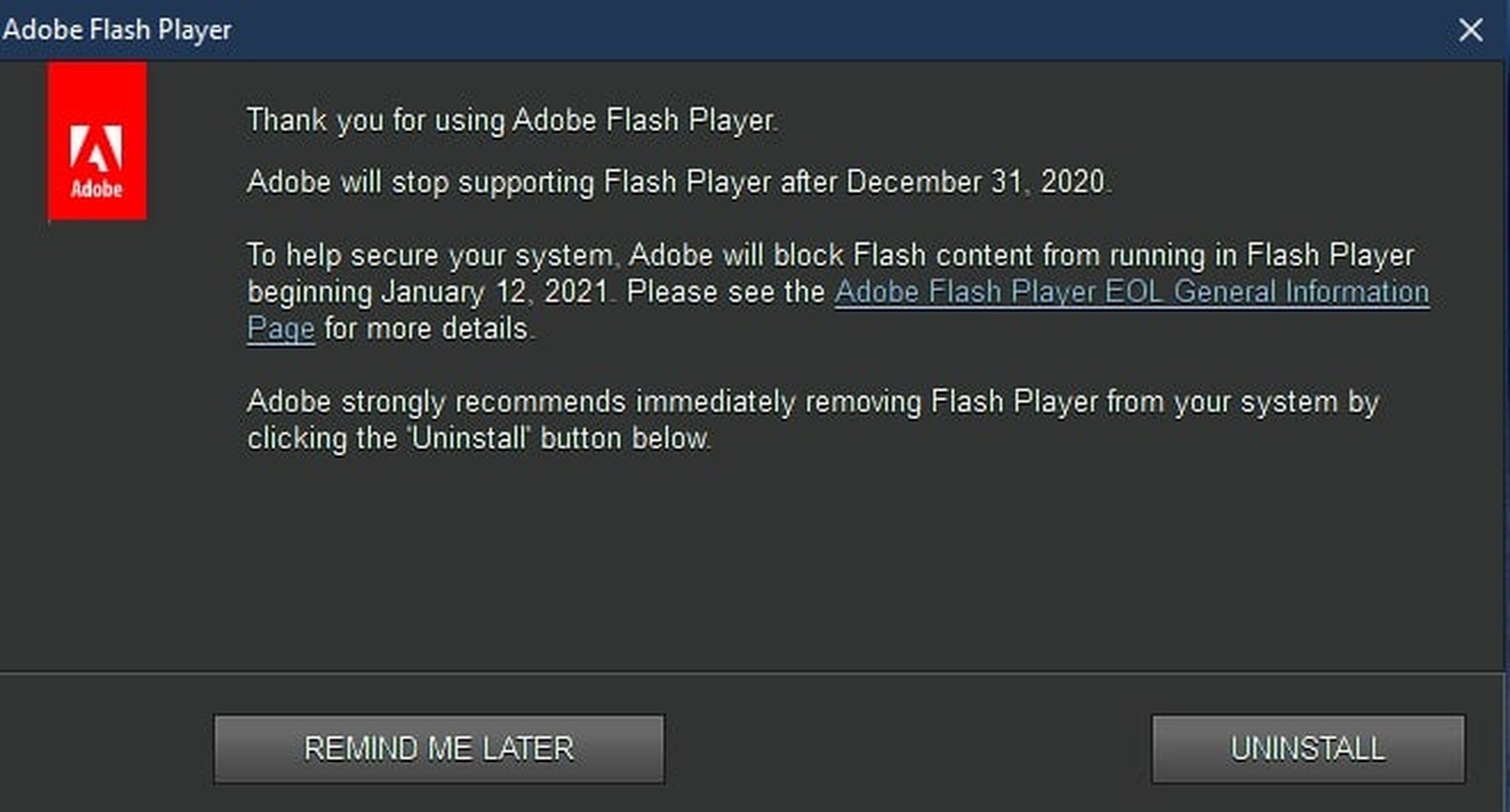 Final Adobe Flash Player