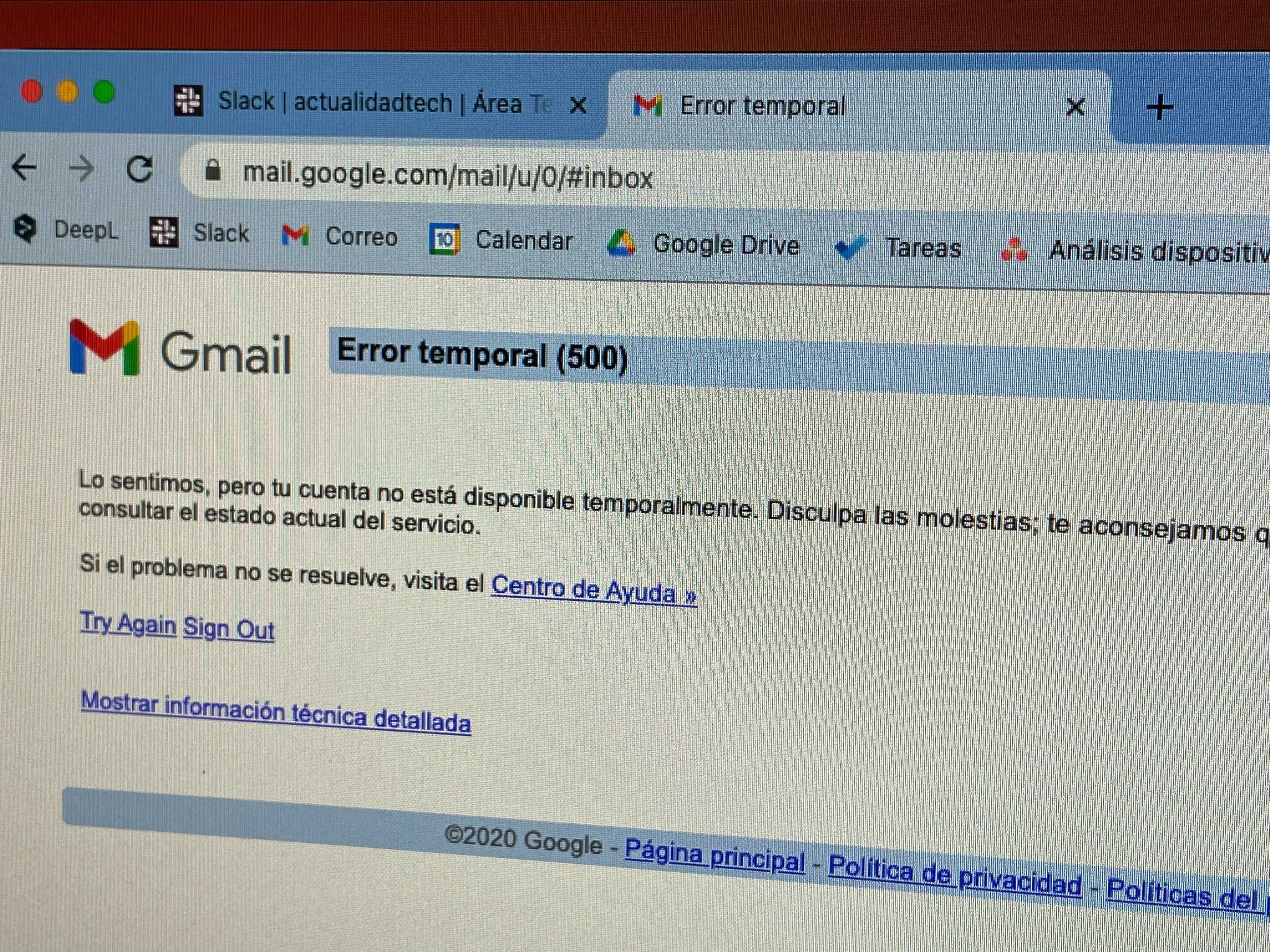 Gmail caido