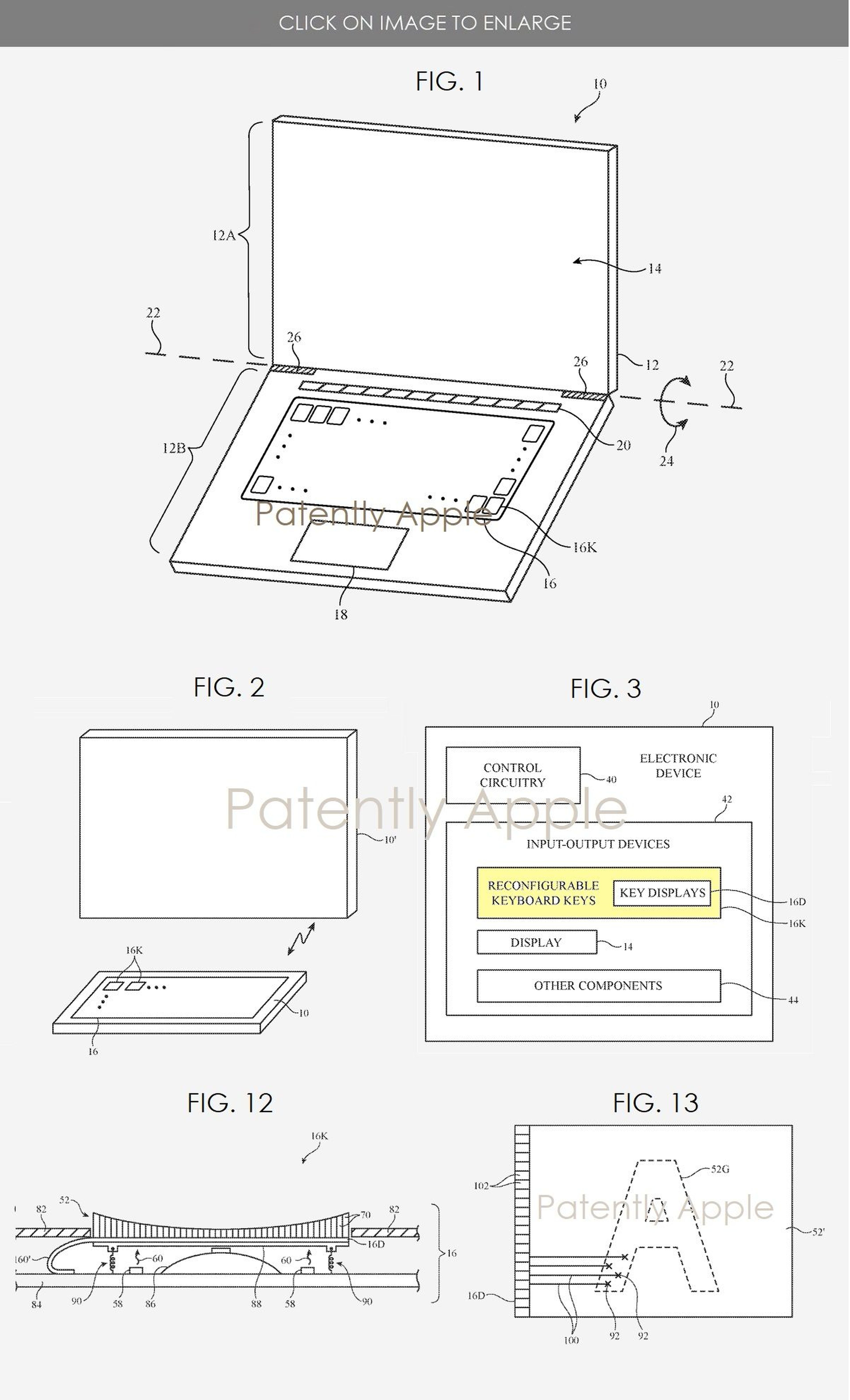 Teclado configurable patente Apple