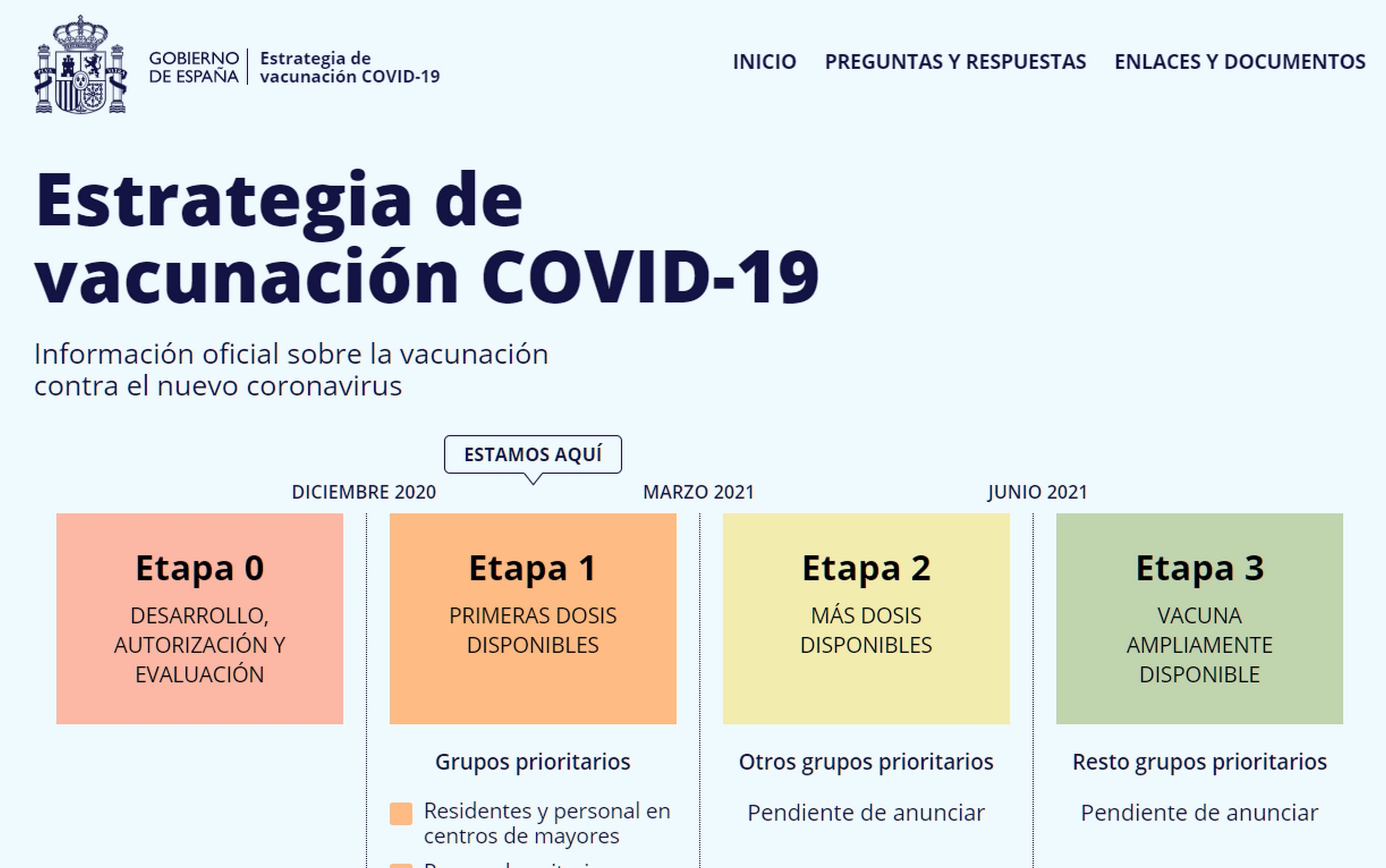 Ya está disponible la web oficial sobre la vacunación Covid-19 en España