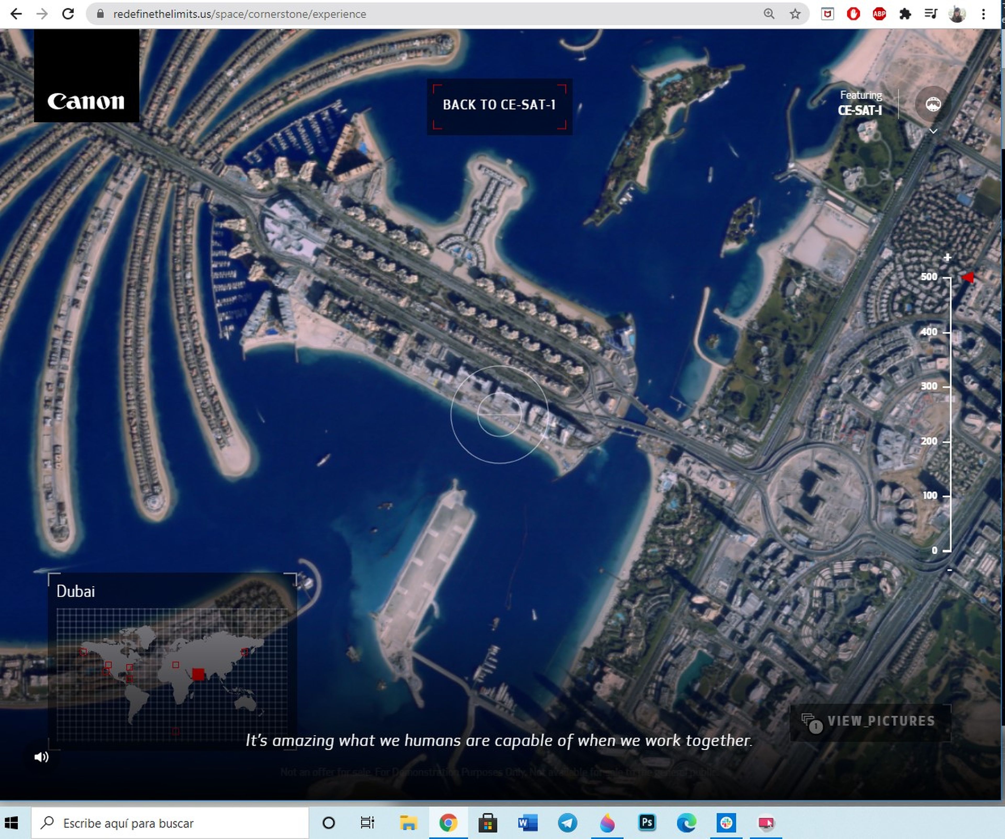 Canon ha lanzado una web con la que podemos hacer fotos desde un satélite de verdad