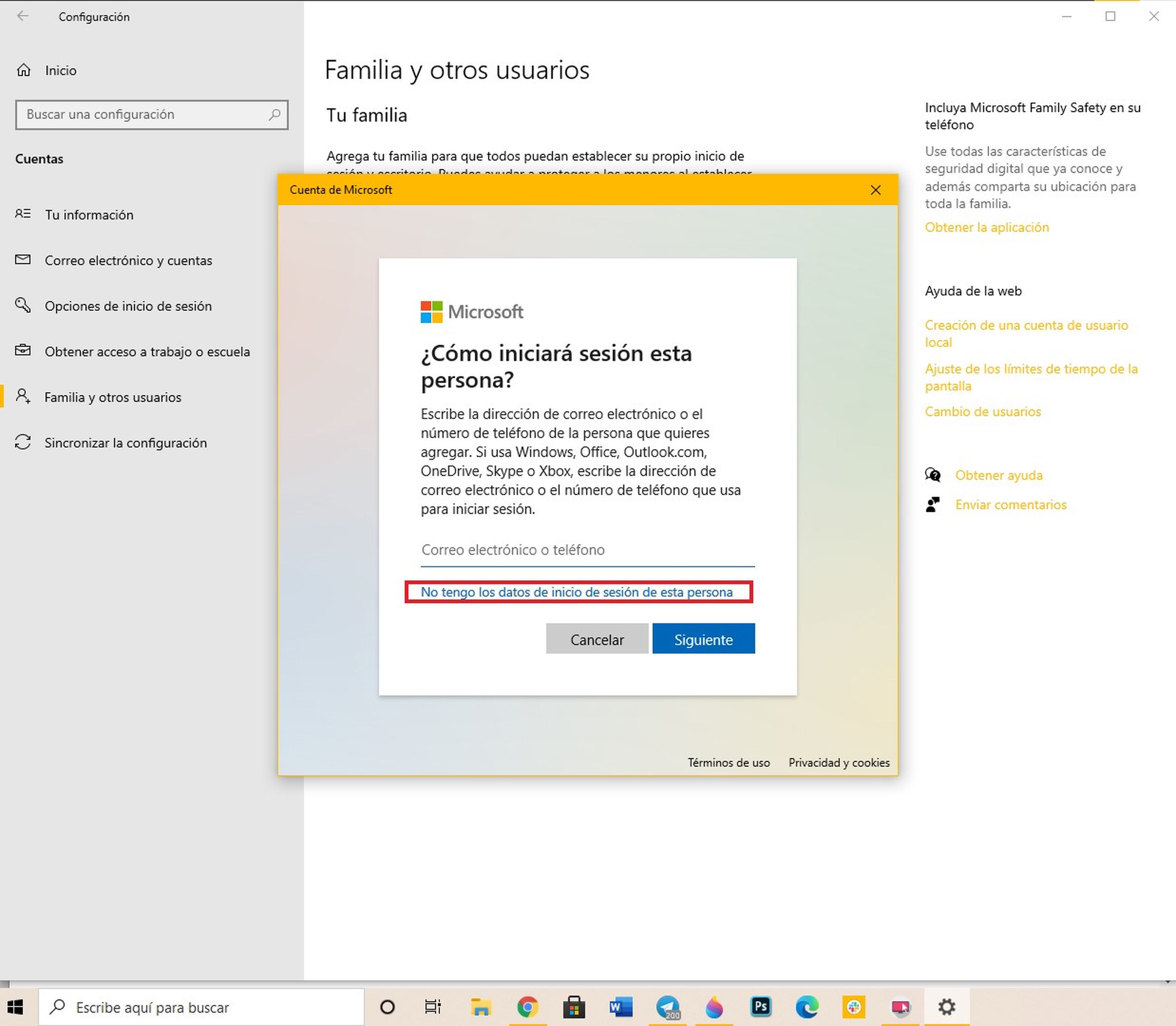 Cómo crear diferentes cuentas de usuario en Windows 10 para compartir el ordenador