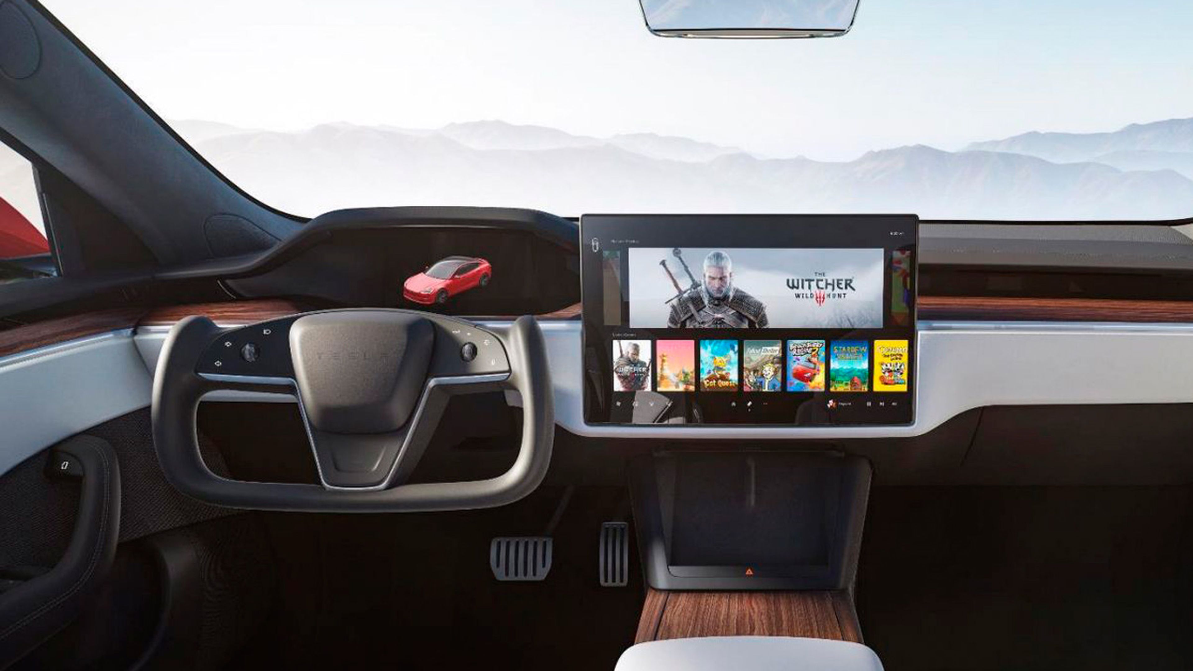 Interior del Tesla Model S Plaid, sin apenas mandos más allá de la pantalla.