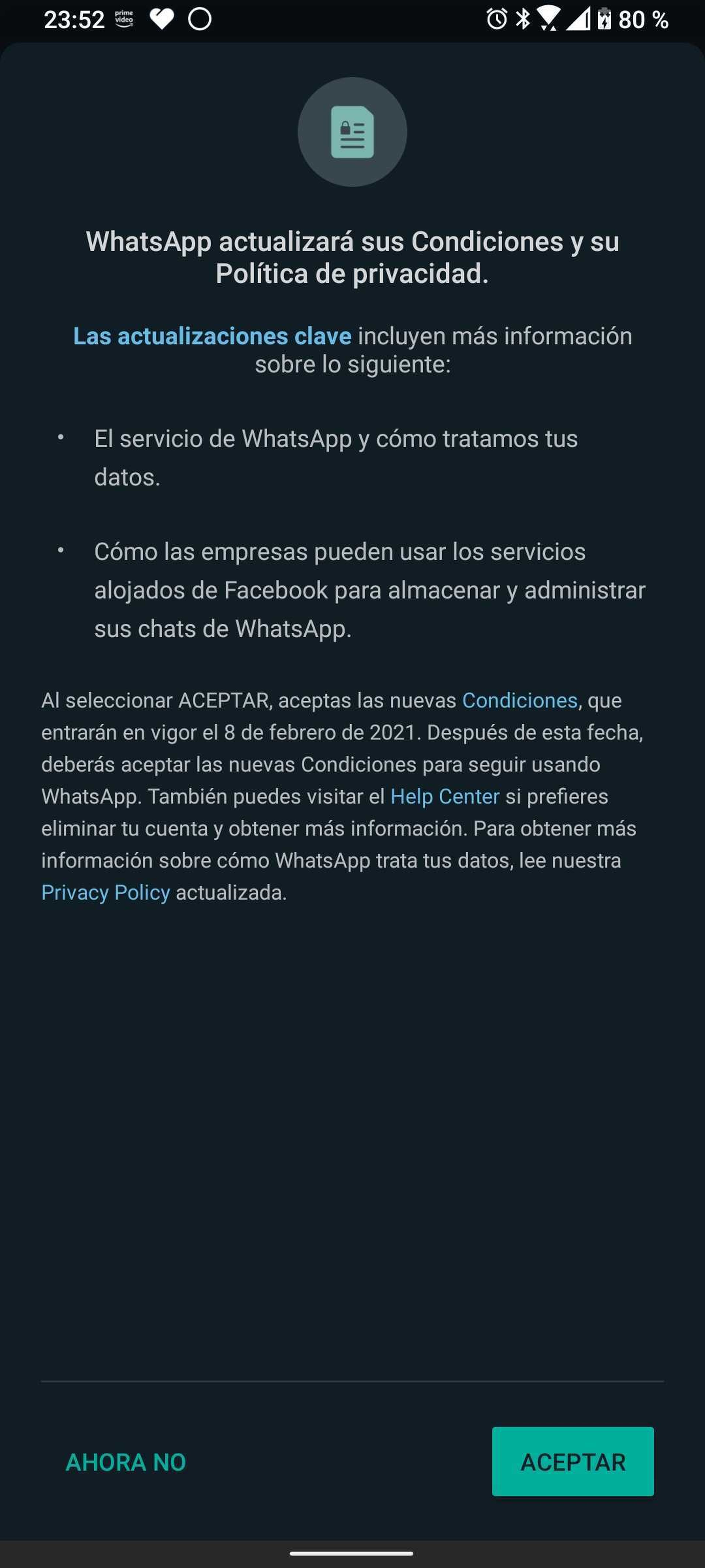 Política de uso y privacidad WhatsApp 2021