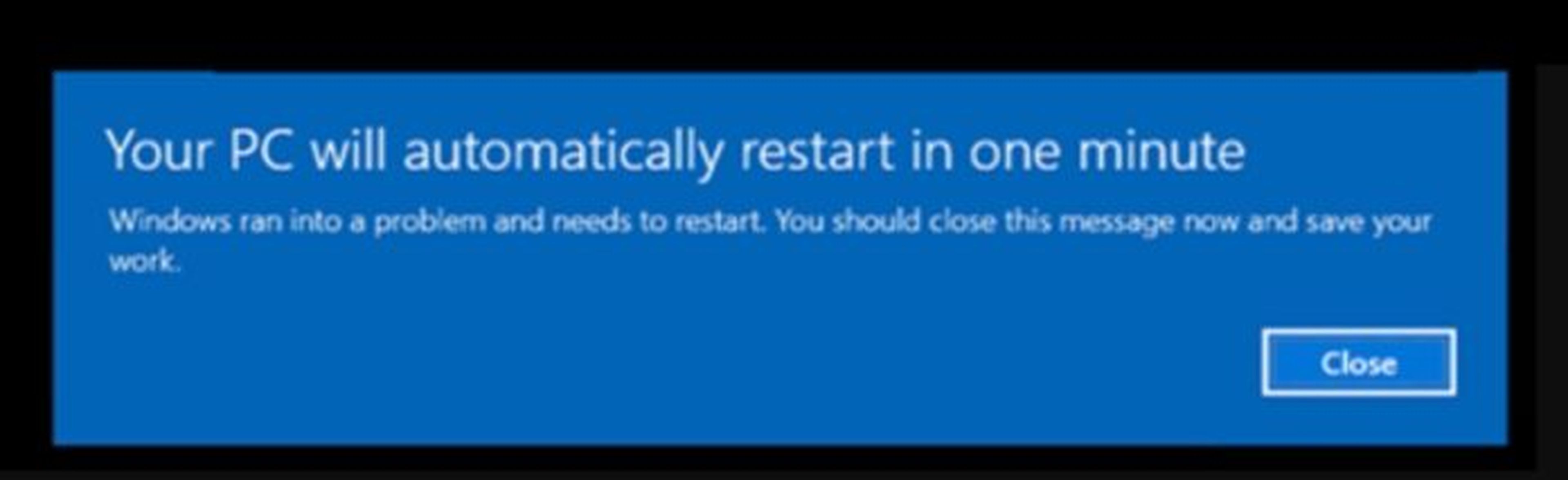 Reinicio inesperado Windows 10