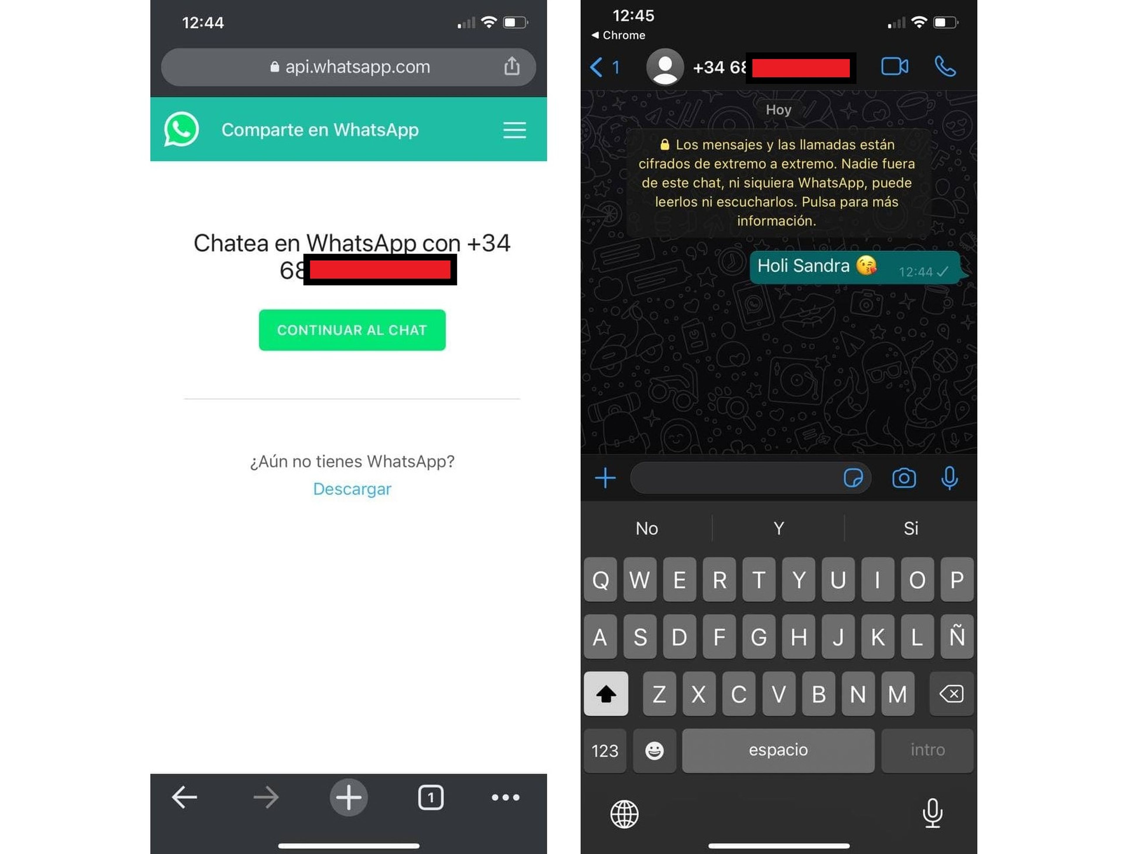 Cómo enviar un mensaje de WhatsApp sin agregar el contacto a la agenda