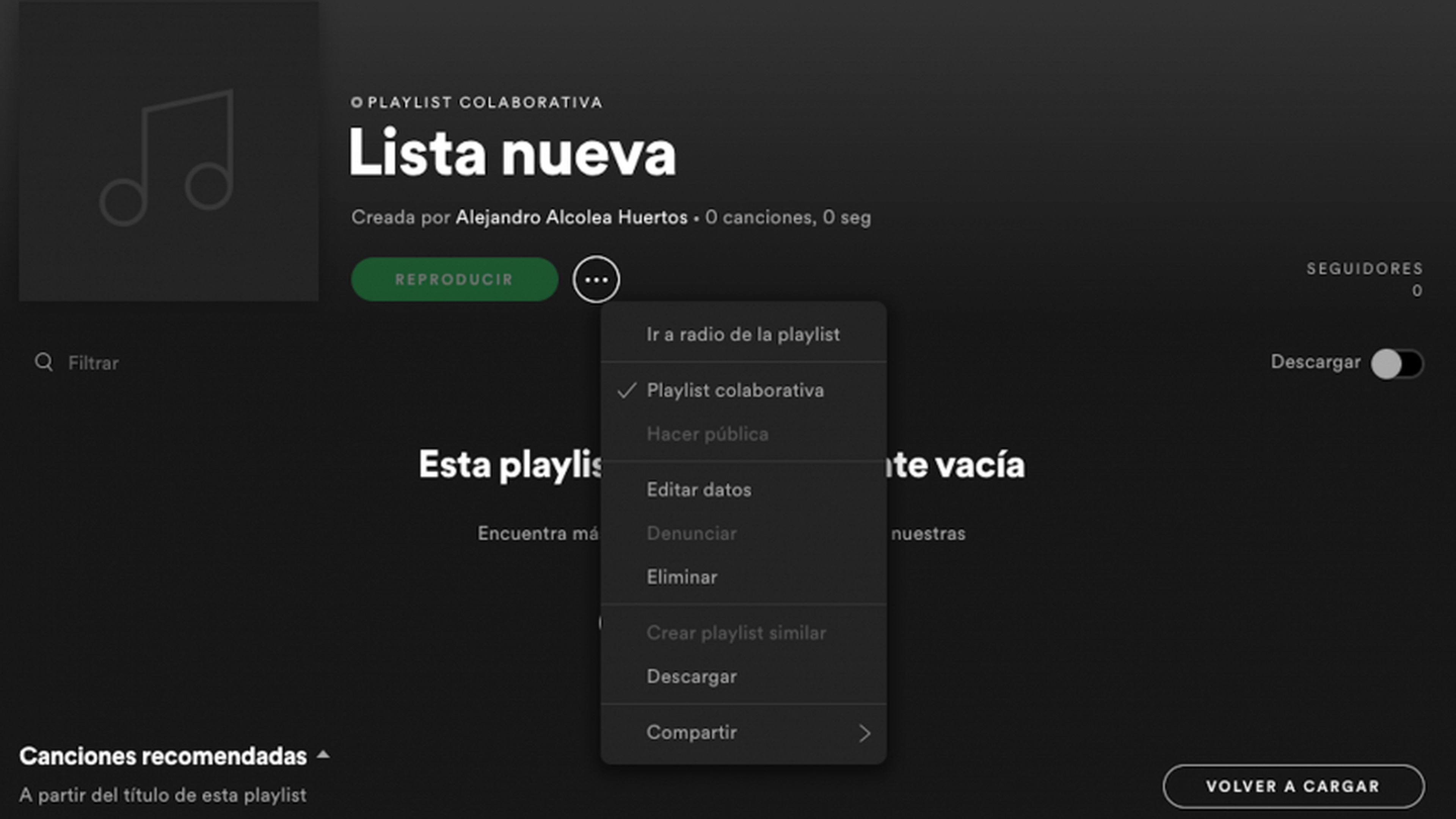 Playlist colaborativa Spotify