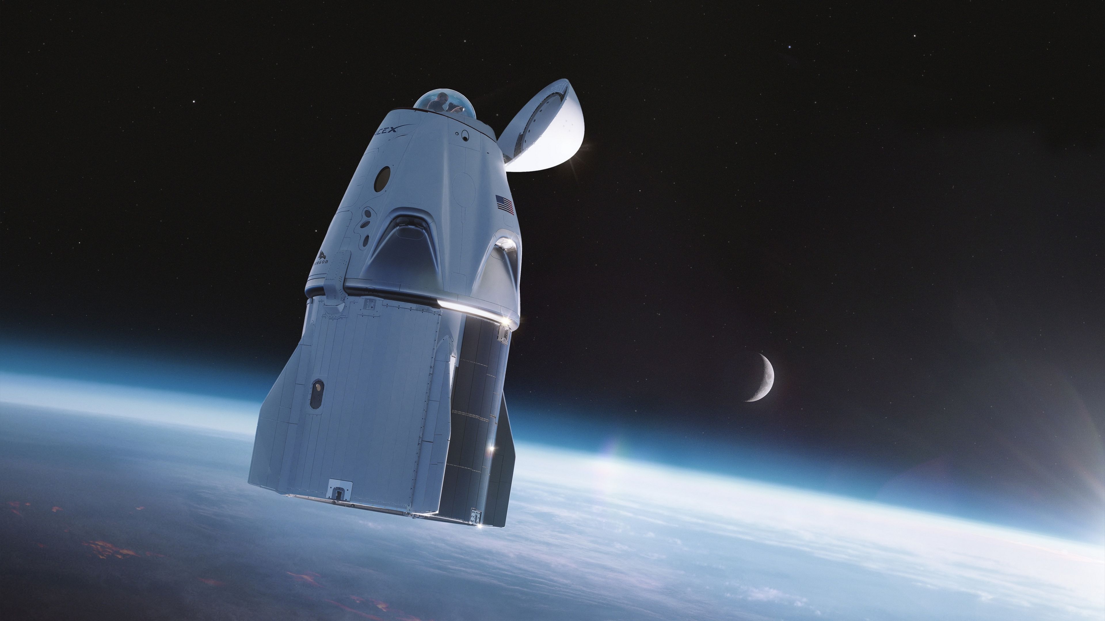 SpaceX muestra su nave Crew Dragon para turistas, con una sorpresa en la punta del cohete