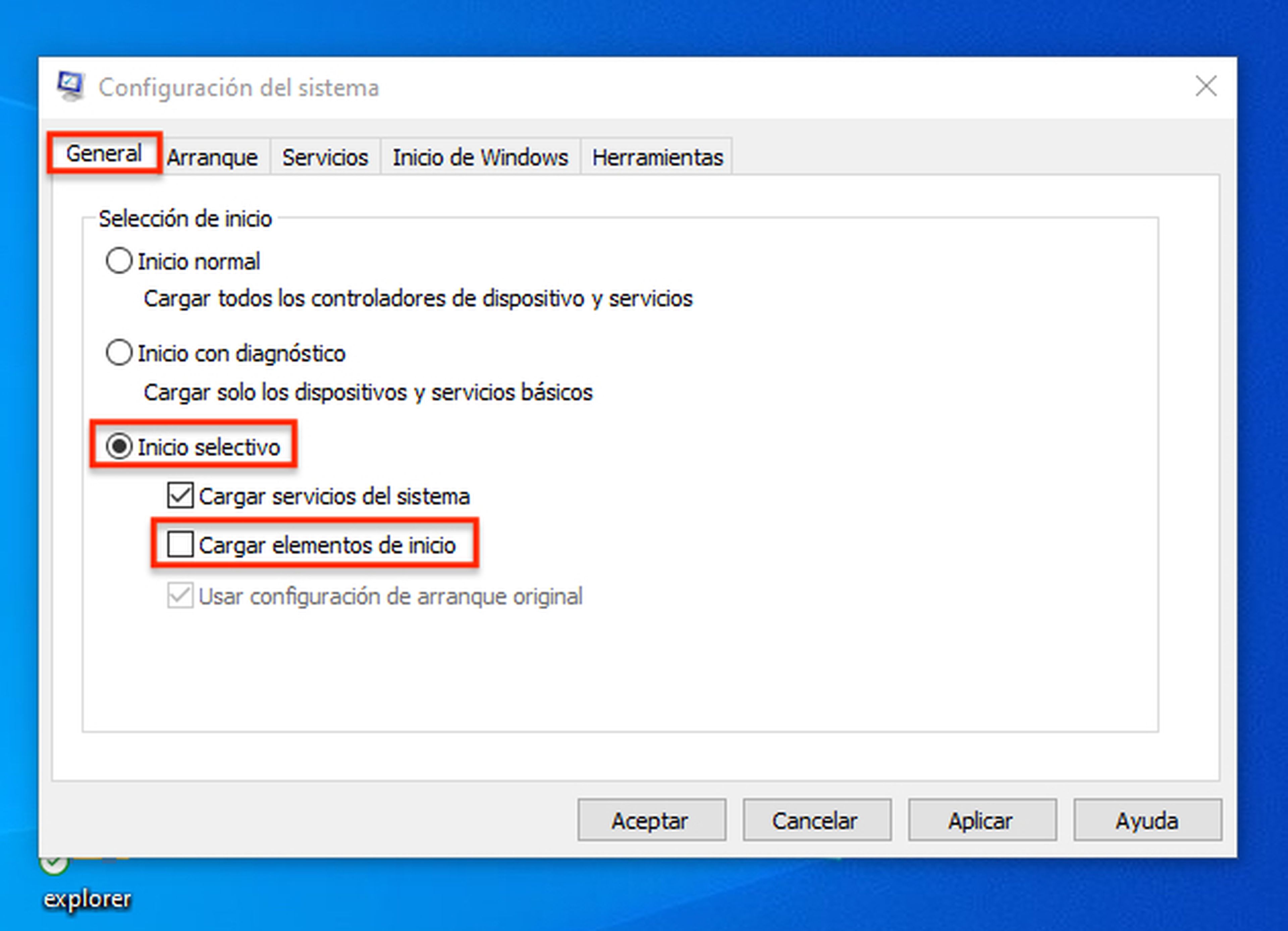 Arranque limpio Windows 10