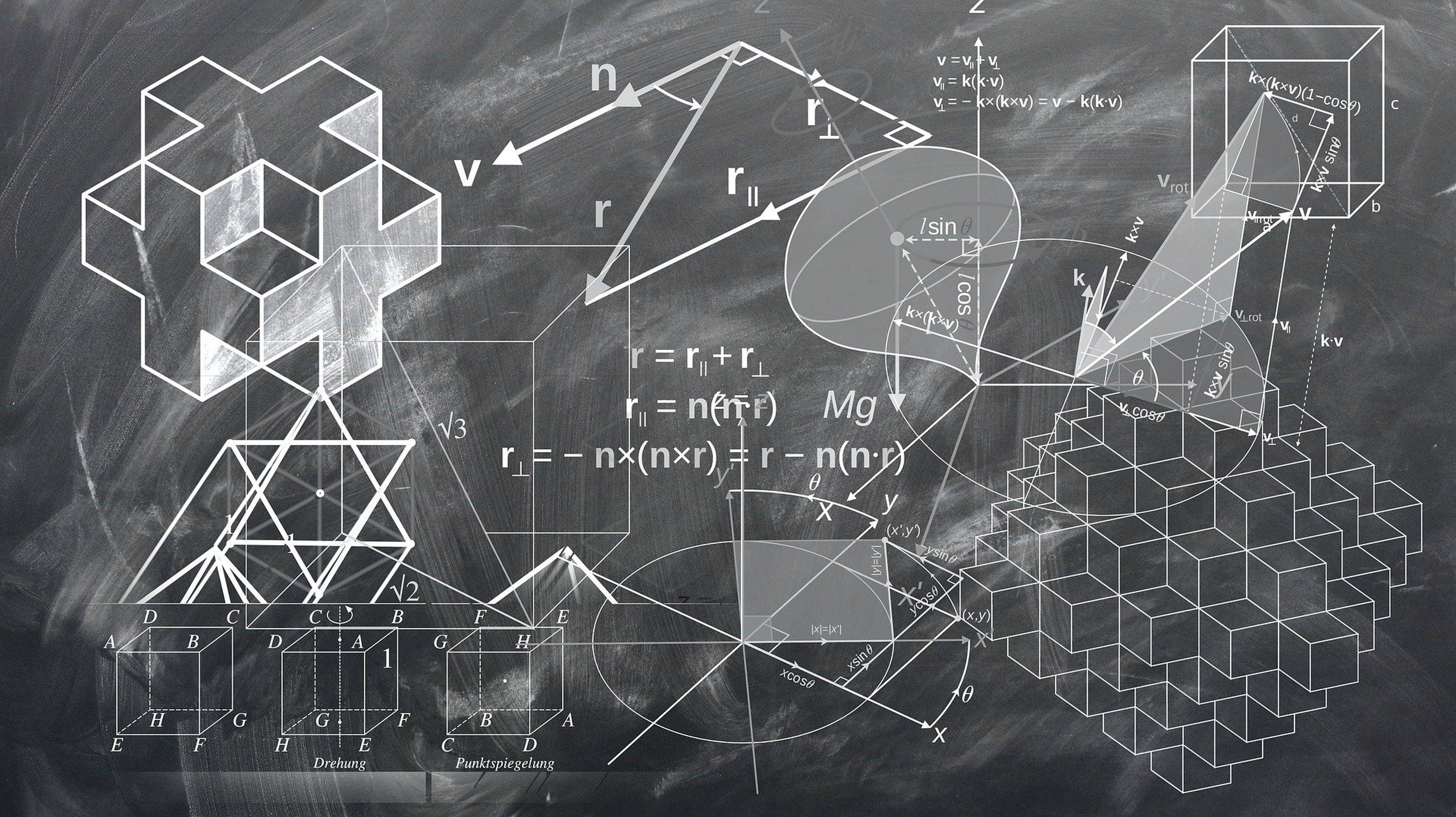 Matemáticas fórmulas pizarras