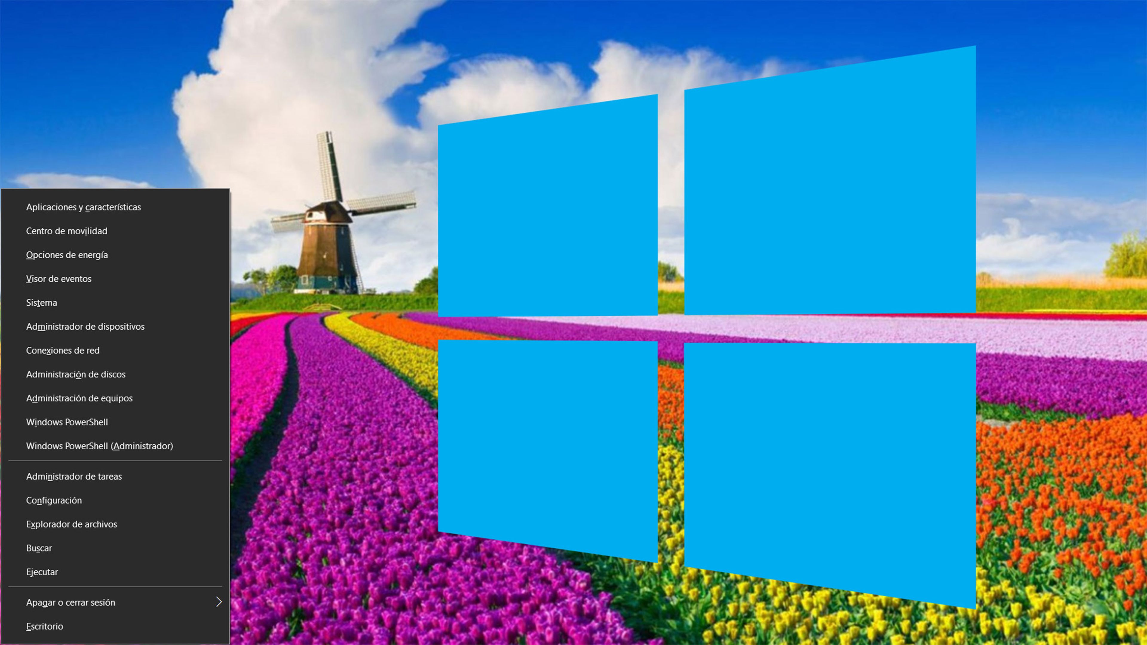 Menú inicio oculto Windows 10