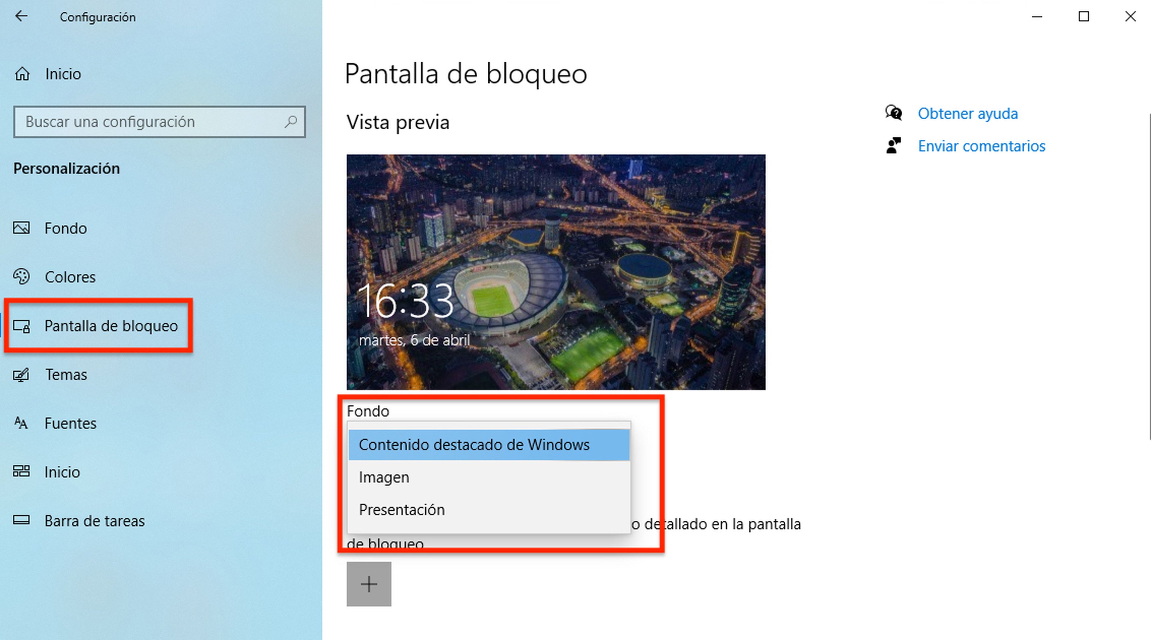 Personalizar pantalla de bloqueo de Windows 10