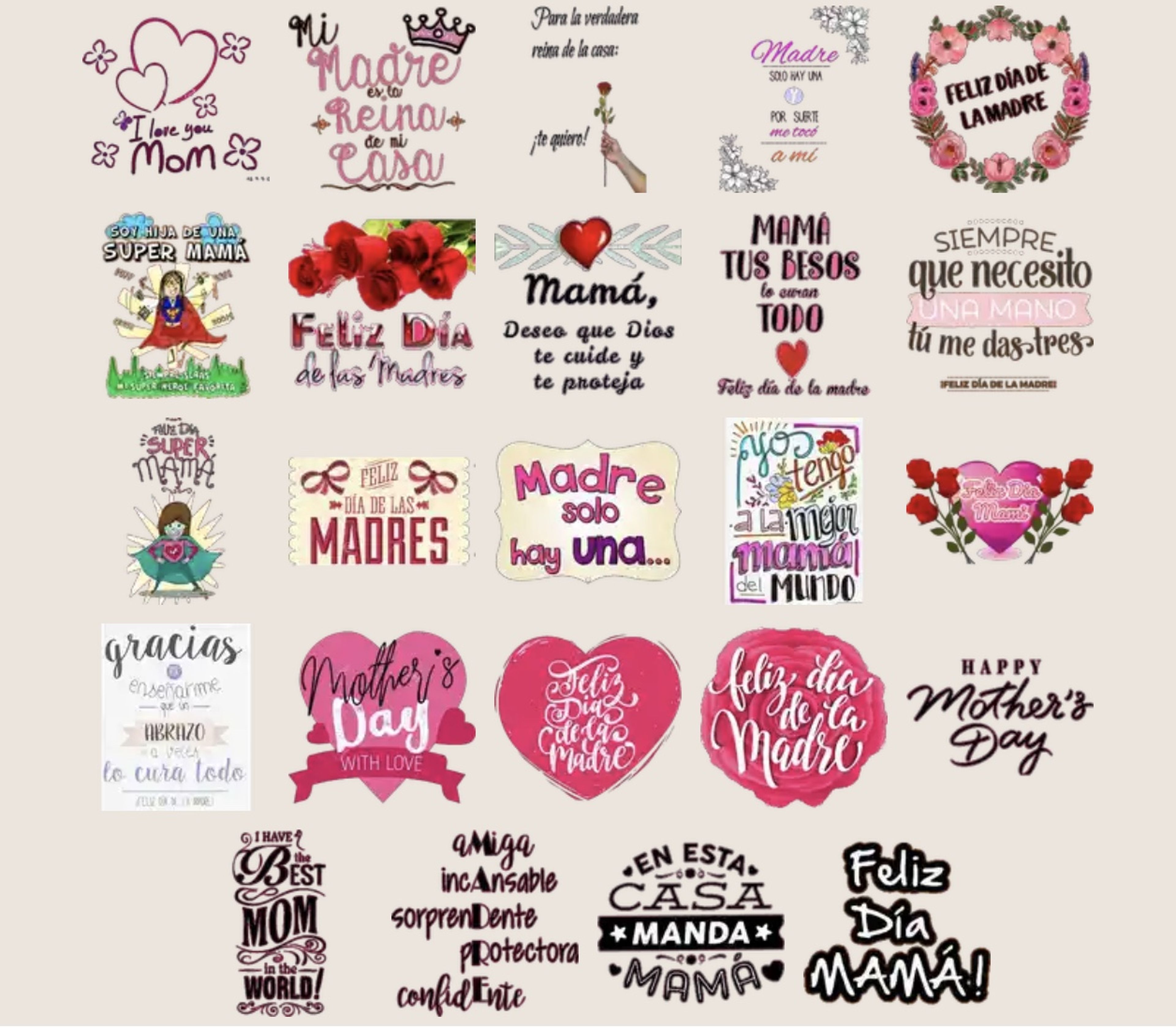 Stickers Día de la Madre
