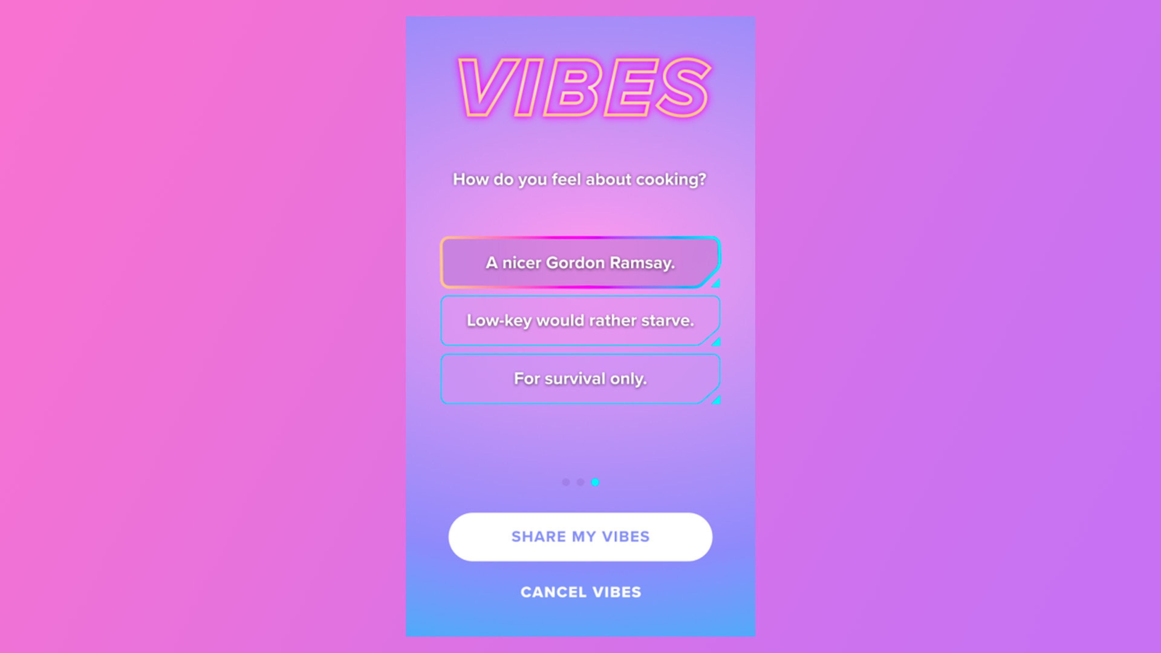 La nueva característica de Tinder se llama Vibes y está hecha para conectar a los usuarios que compartan gustos
