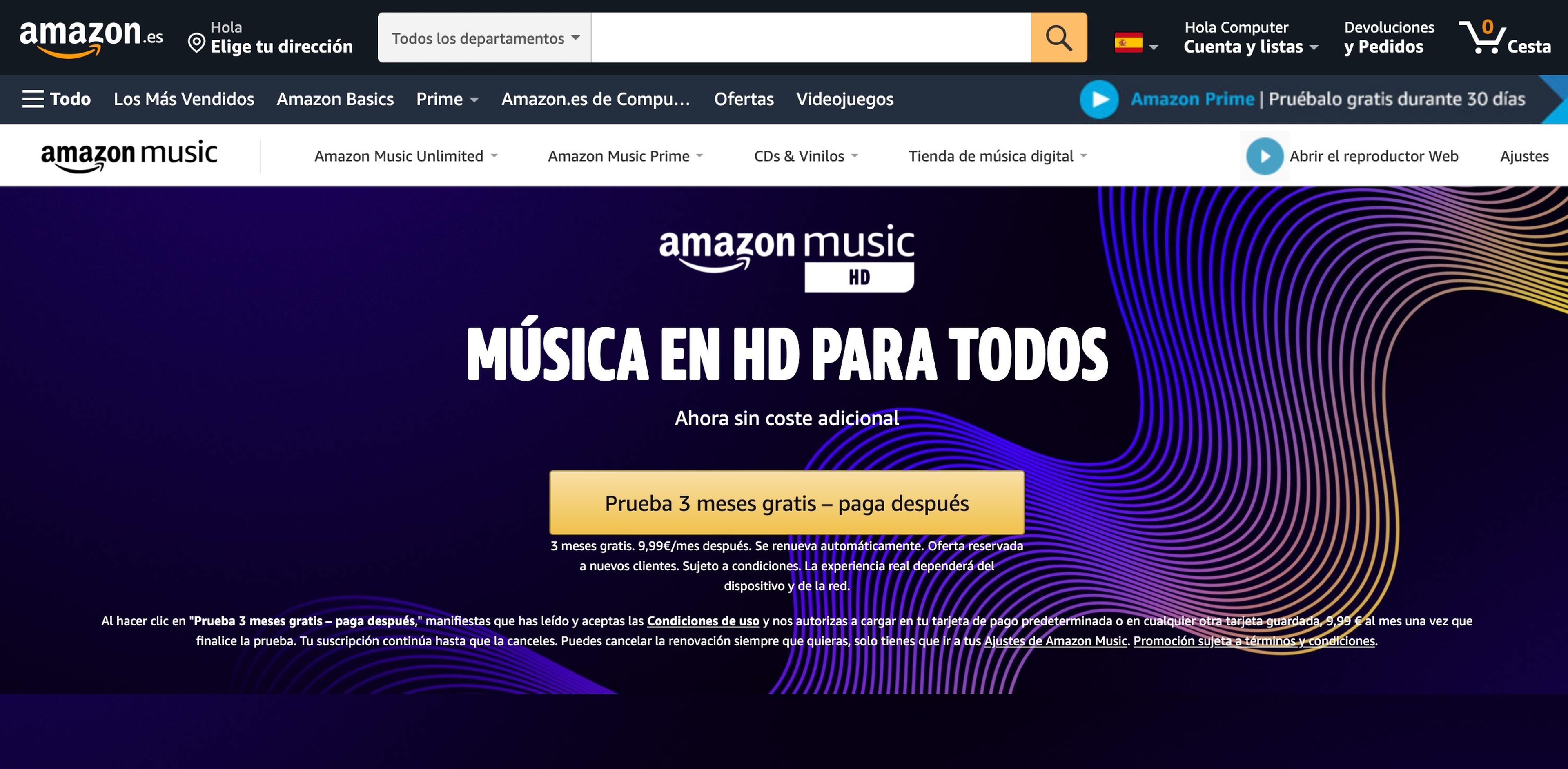 Portada de Amazon Music HD