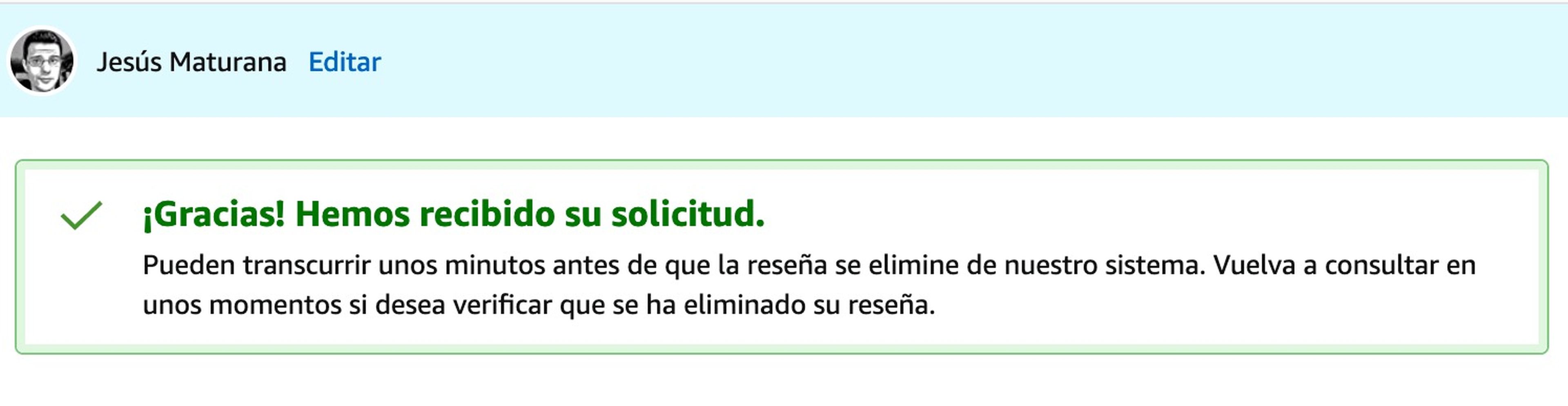 Eliminamos la reseña tras todo el proceso