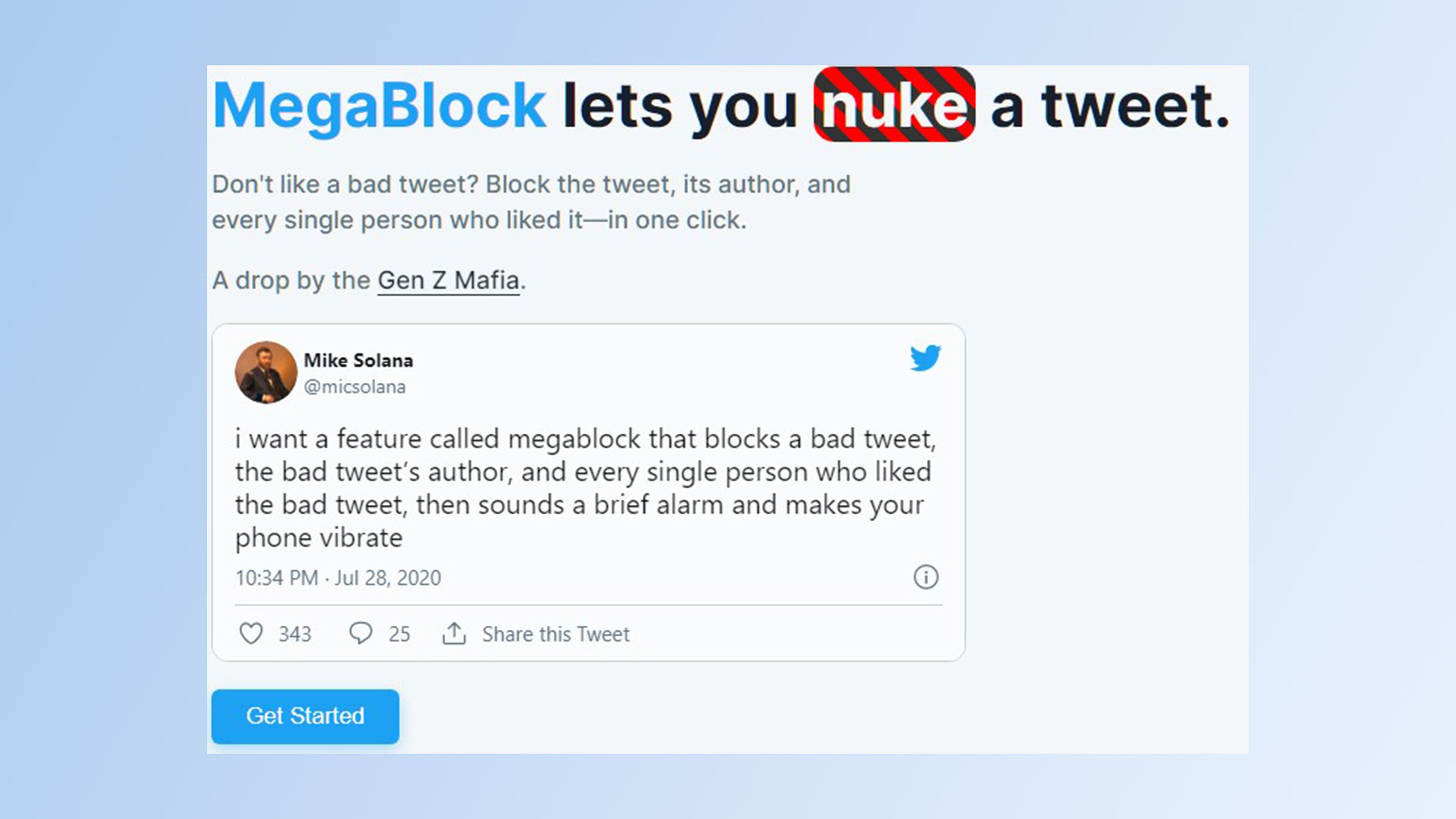 Esta web permite bloquear al autor de un tweet y a todos los usuarios que le han dado like con un solo clic
