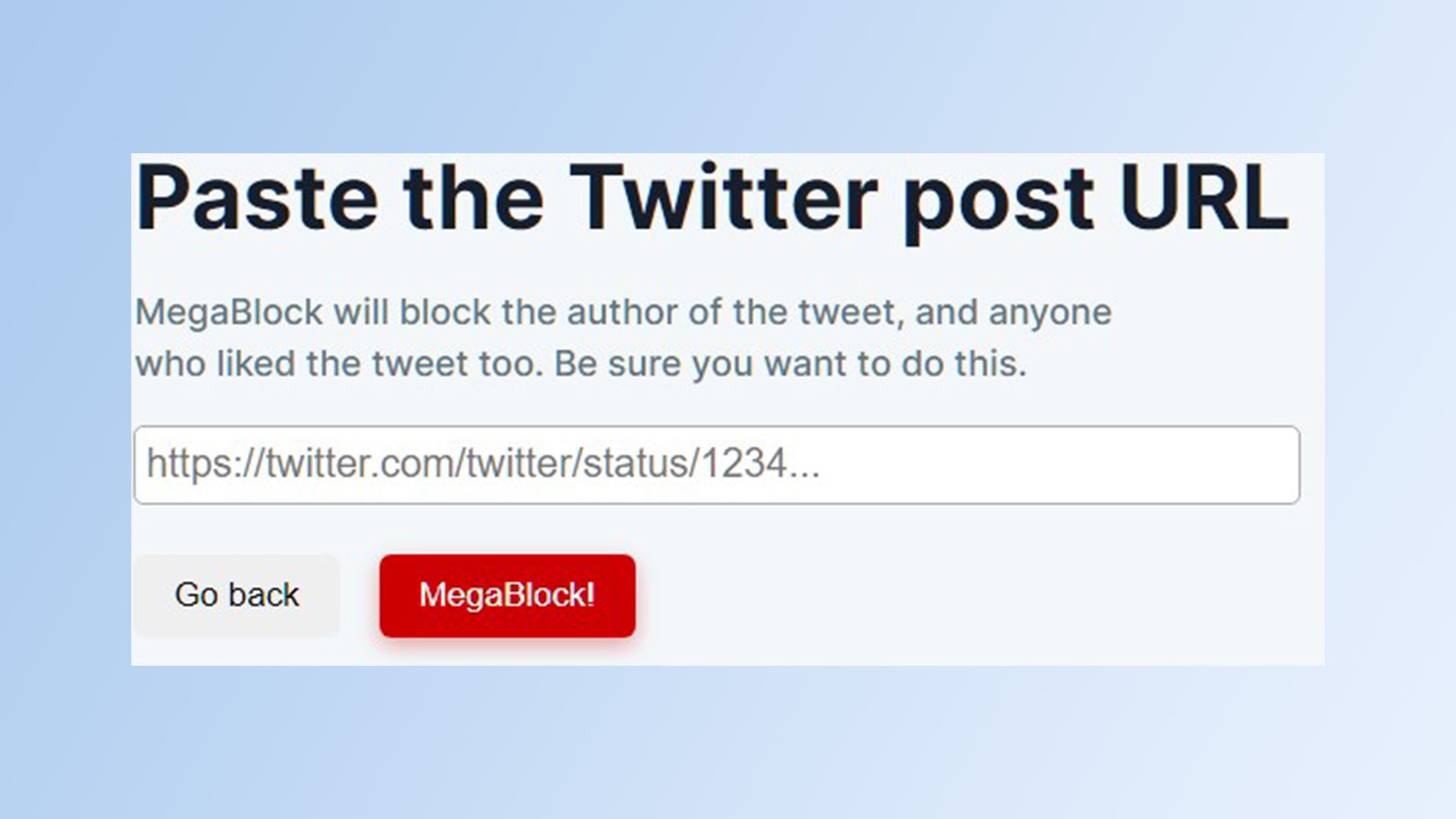 Esta web permite bloquear al autor de un tweet y a todos los usuarios que le han dado like con un solo clic