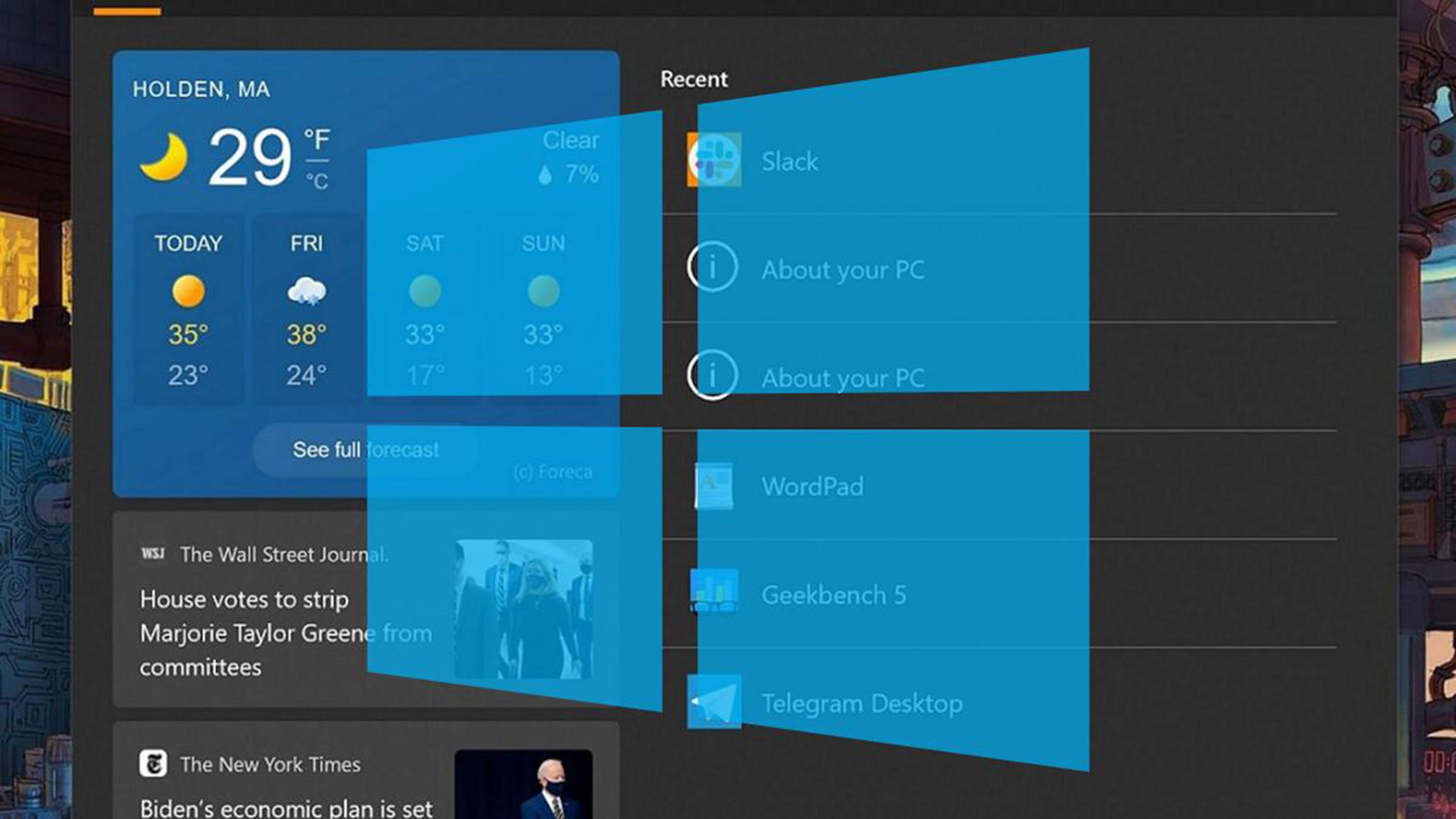 Widgets Windows 10