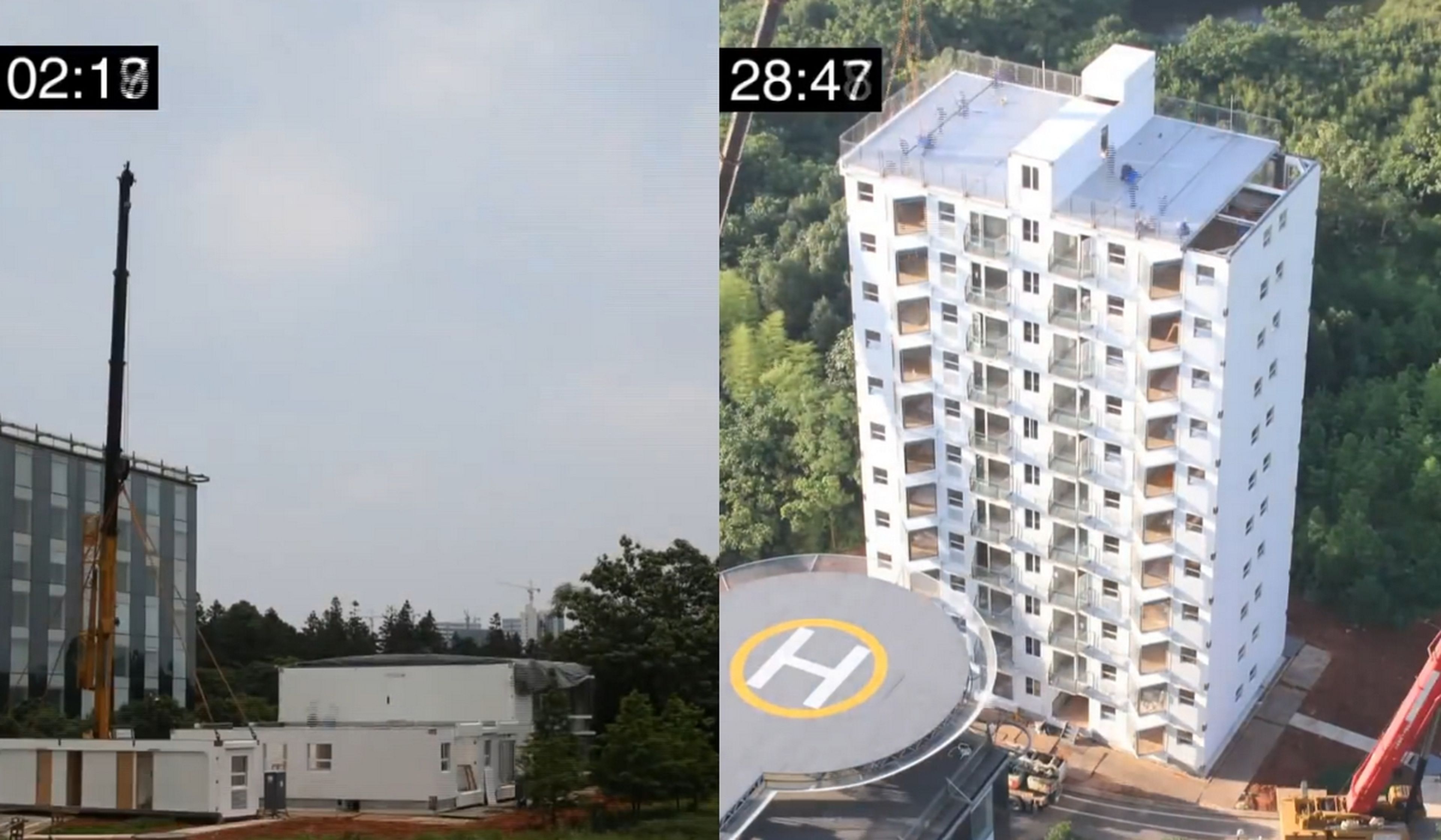 Un increíble vídeo nos muestra cómo se construye un edificio de 10 pisos en un día en China