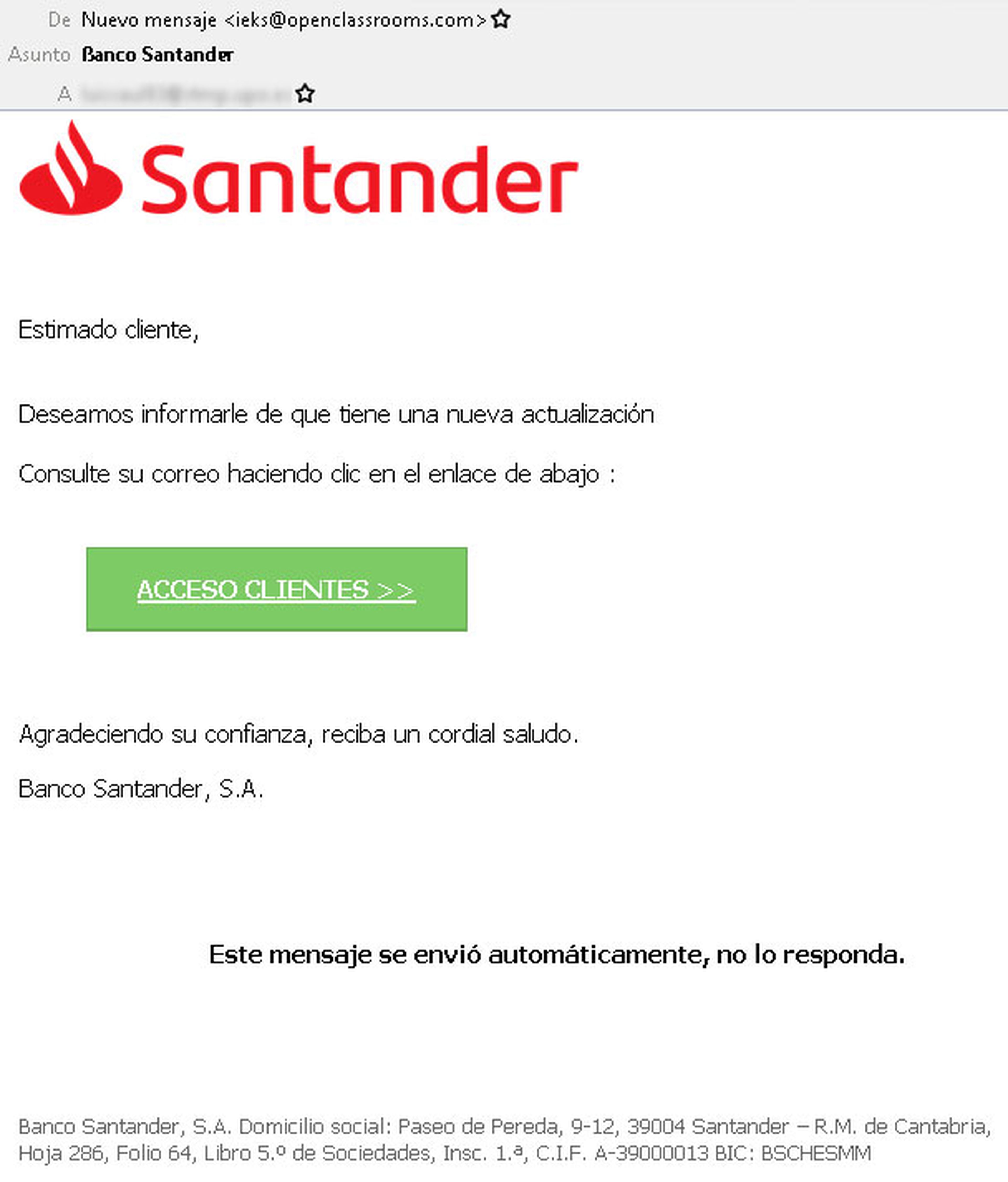Phishing Santander