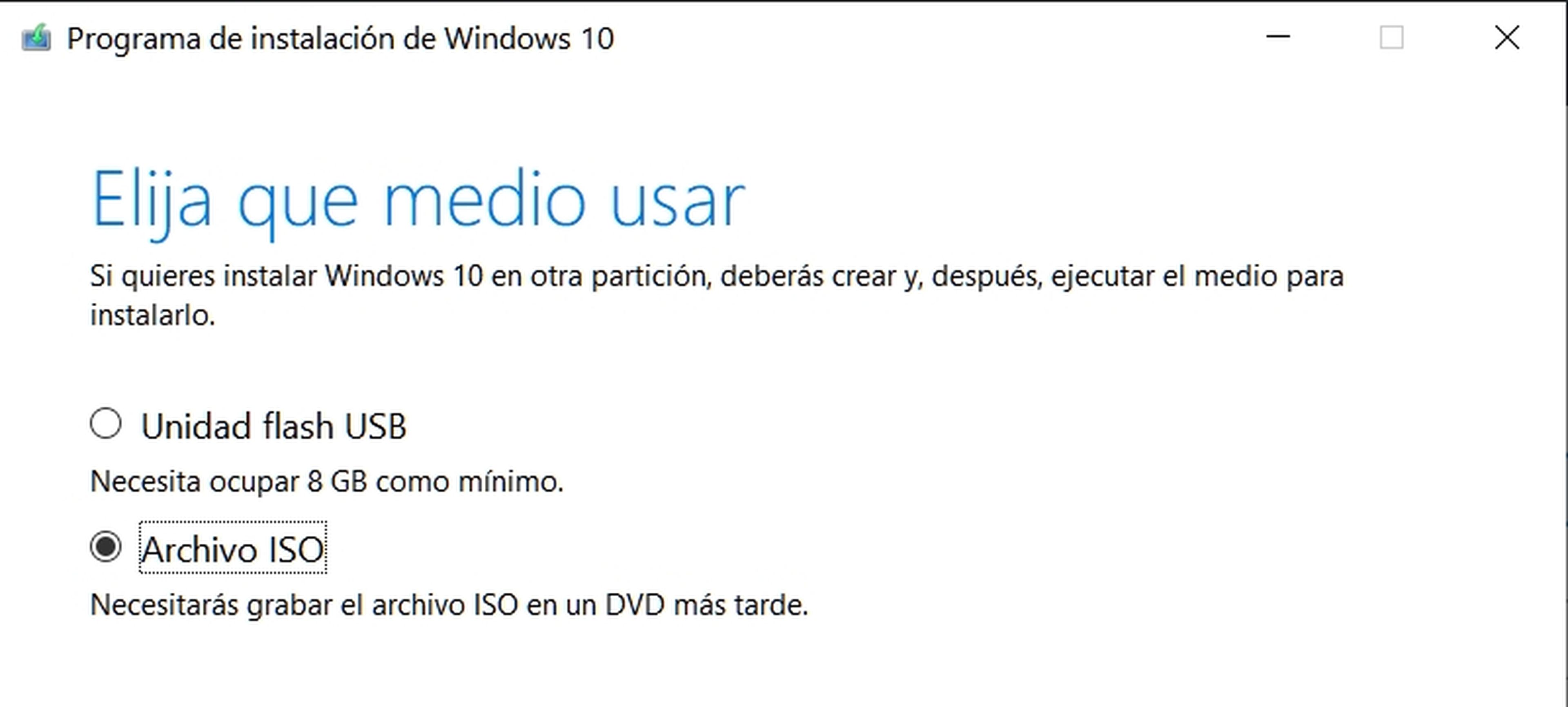Instalación Windows 10 ISO
