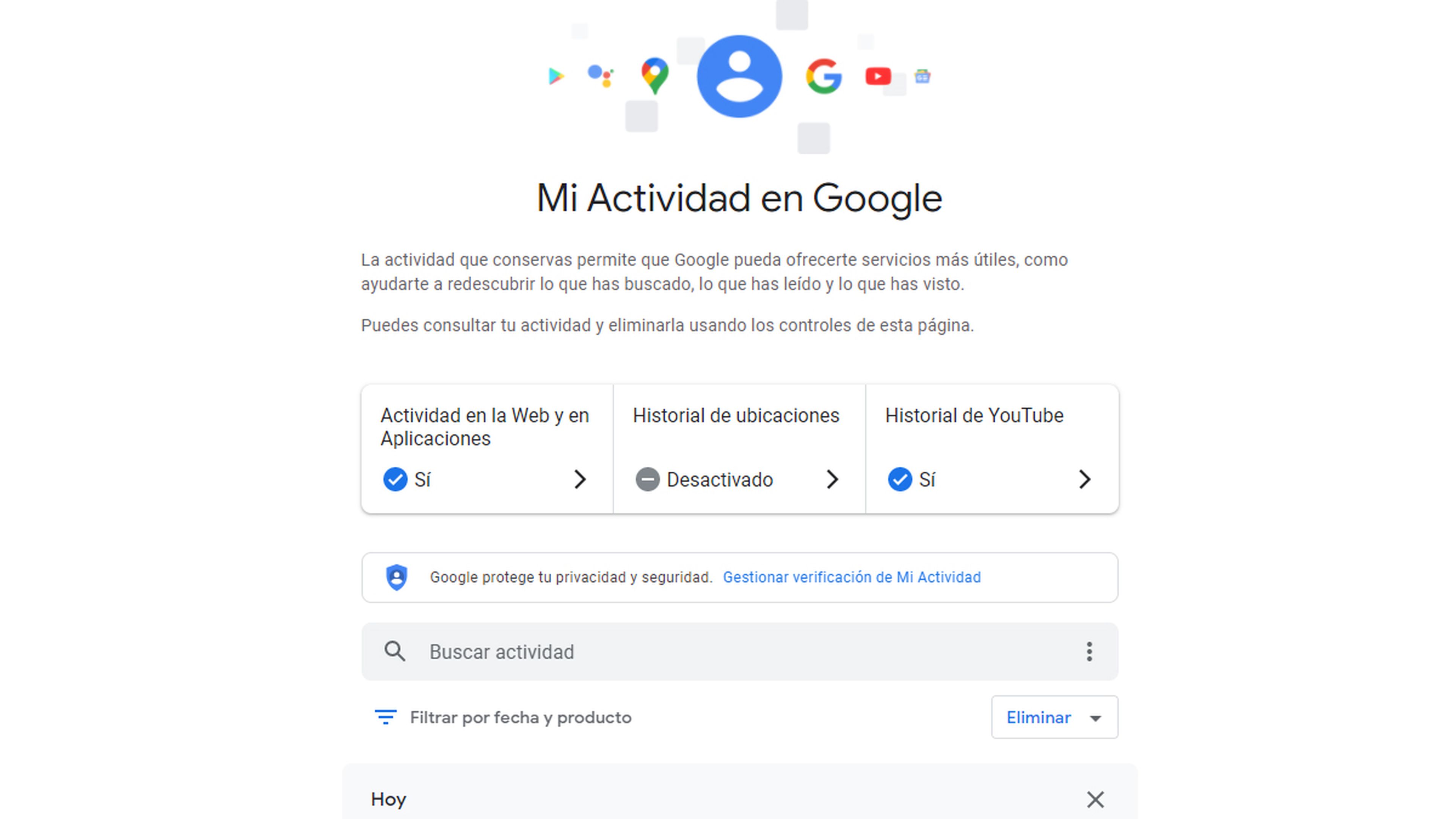 Mi actividad Google