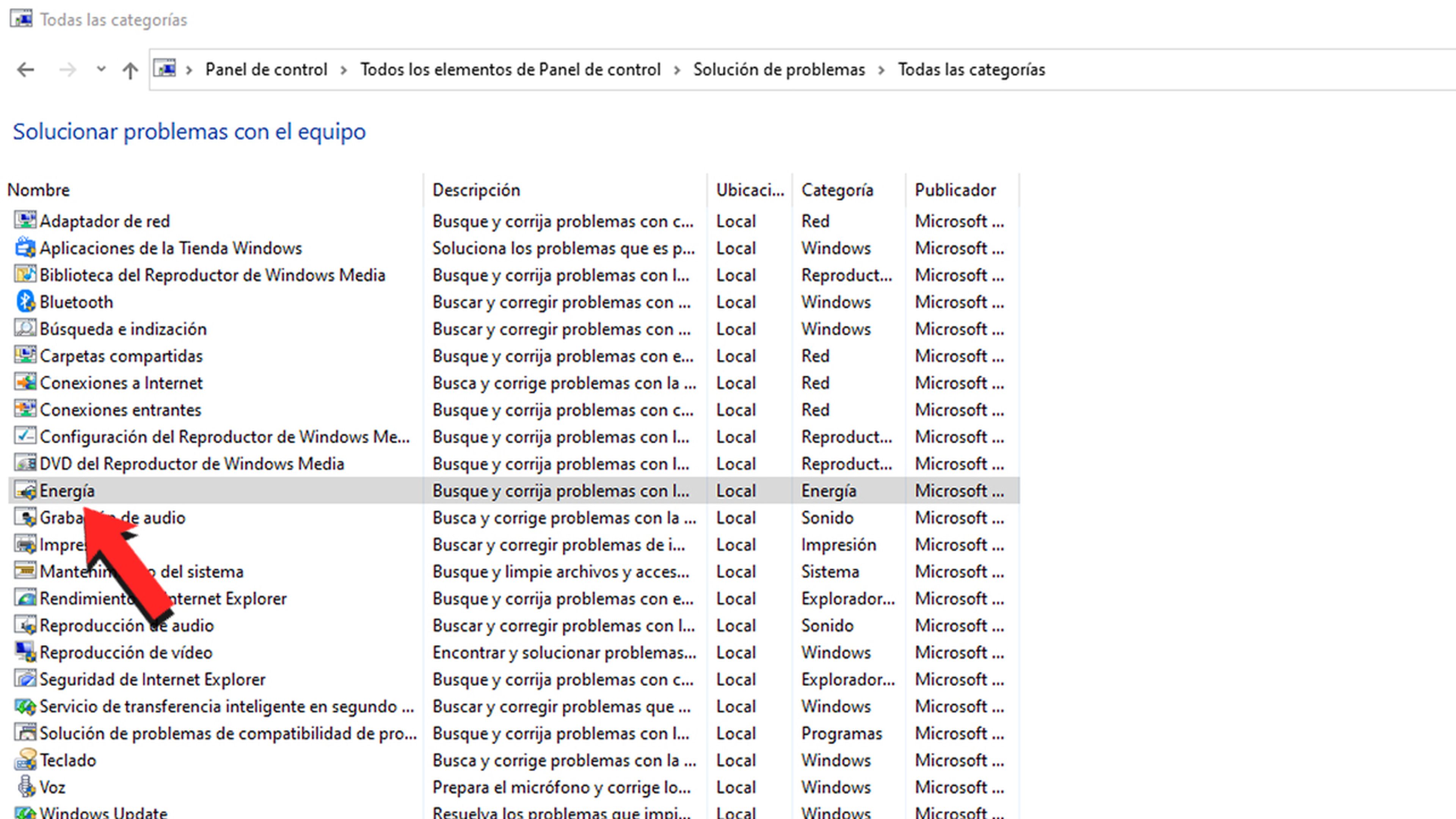 Solucionar problemas Windows 10