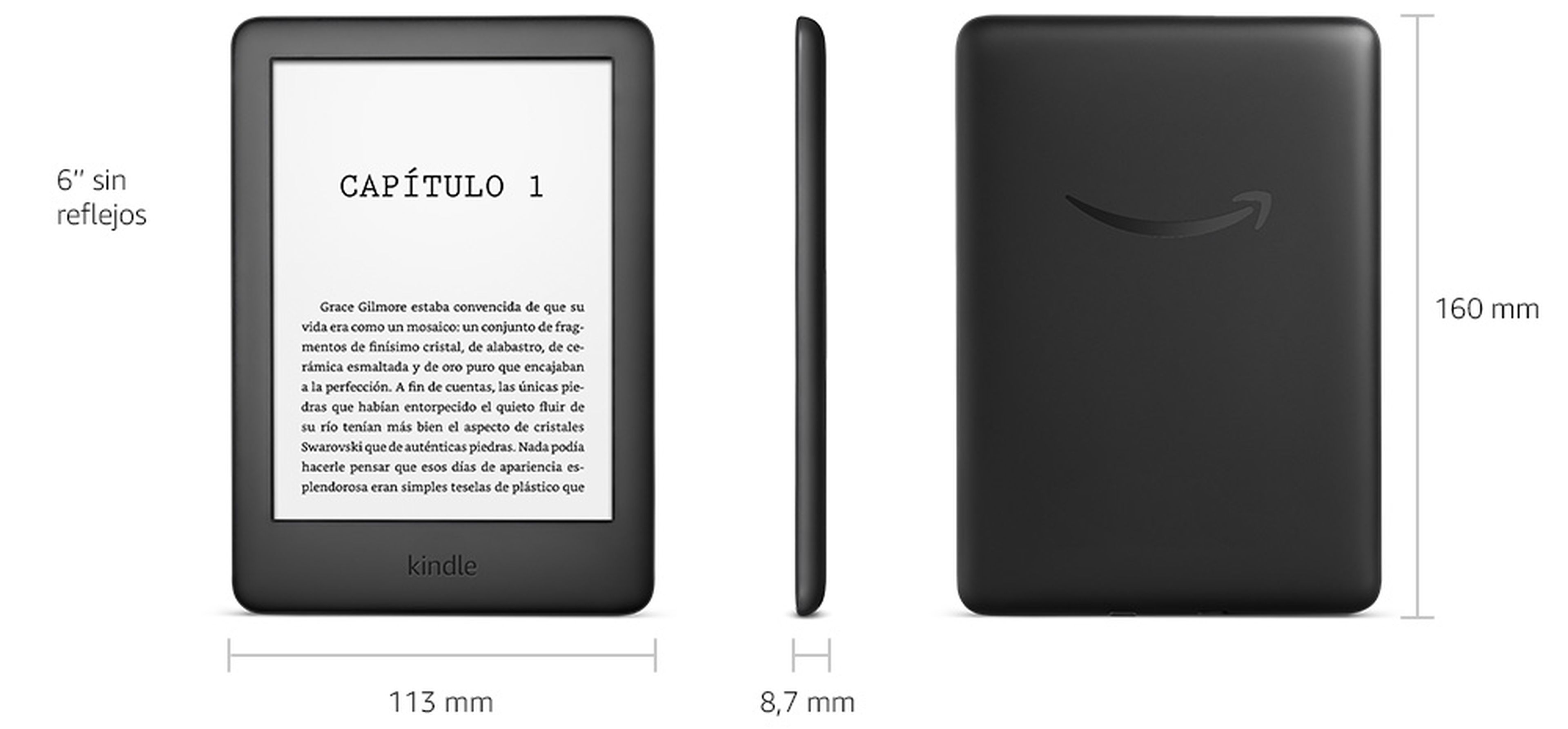 Tamaño y medidas del Kindle de Amazon