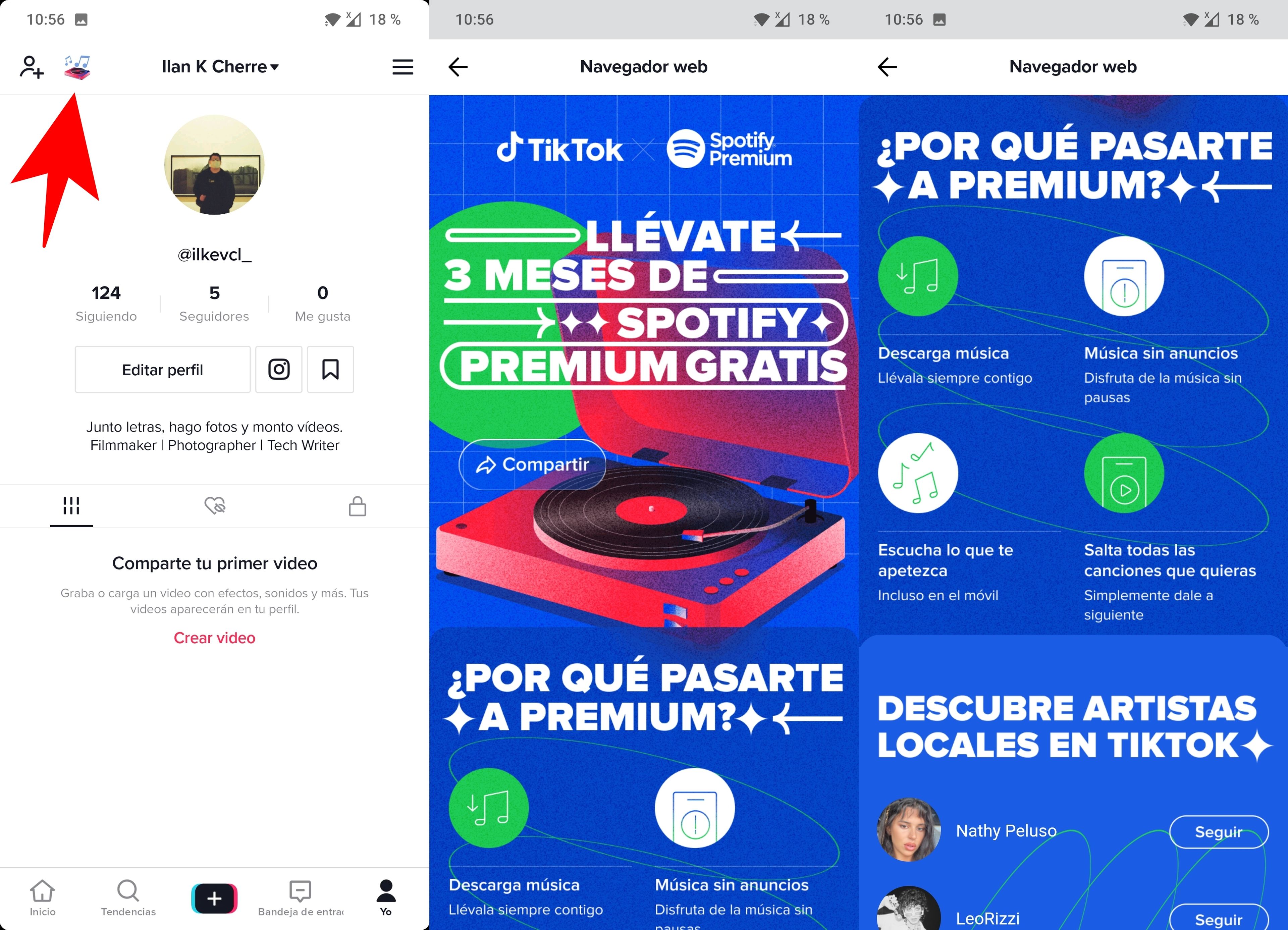 Si usas TikTok tienes tres meses de Spotify Premium gratis