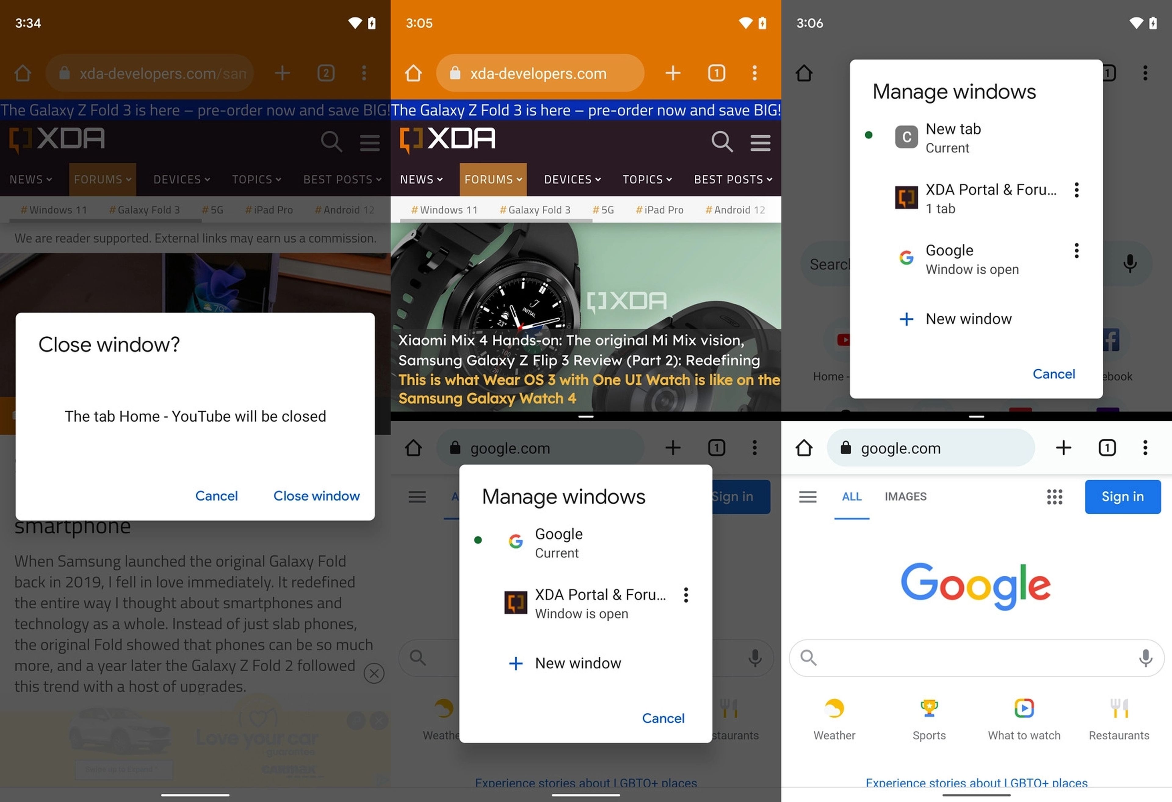 Android 12 permitirá tener varias ventanas distintas abiertas en Google Chrome