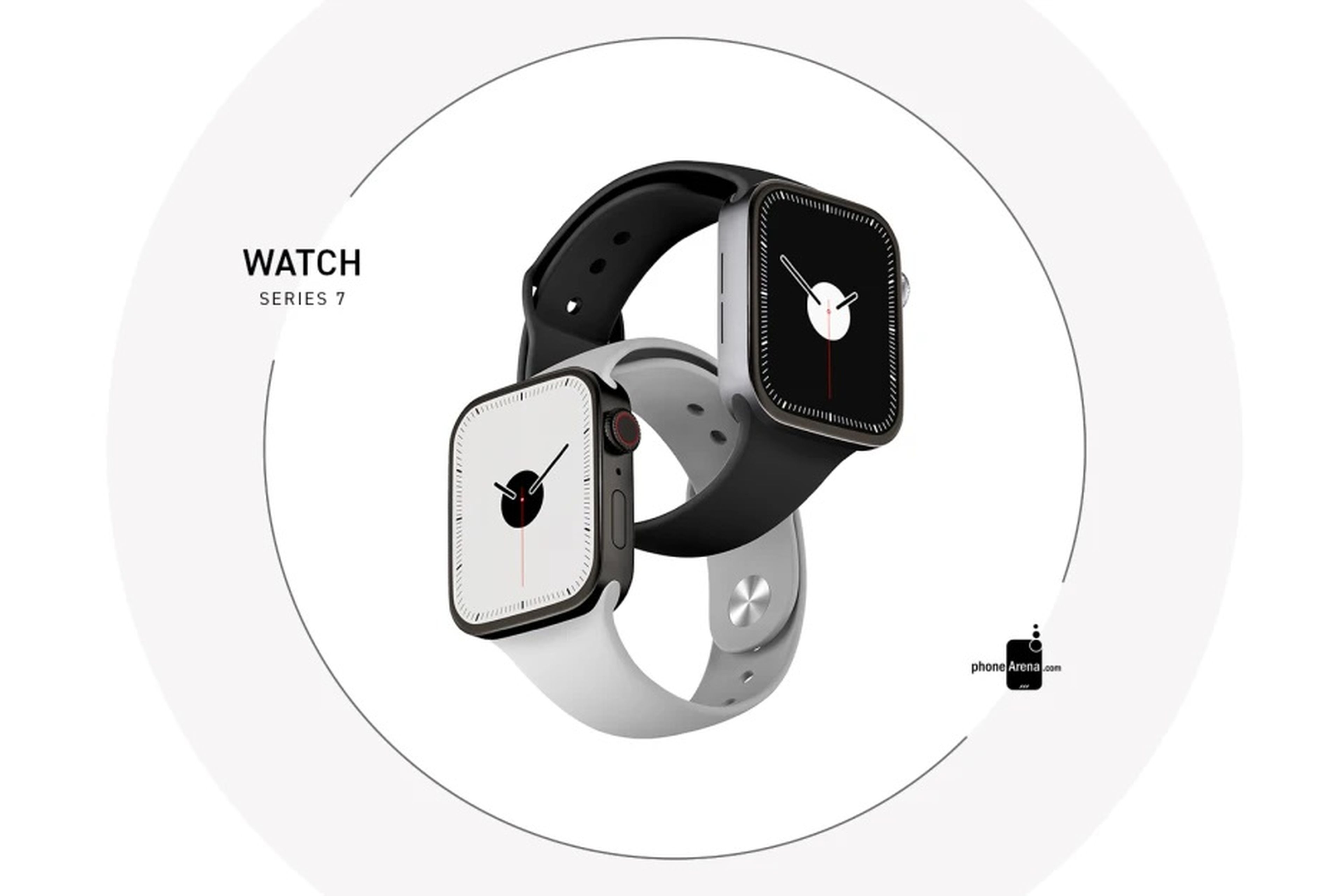 Apple Watch Series 7 en blanco y negro